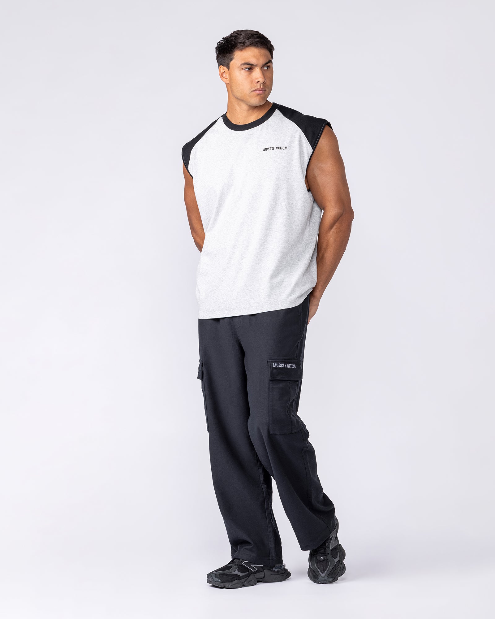 Muscle Nation Bottoms Utility Cargo Pants - Black