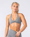 Muscle Nation Bralettes Bare Seamless Halter Bralette - Alloy Marl