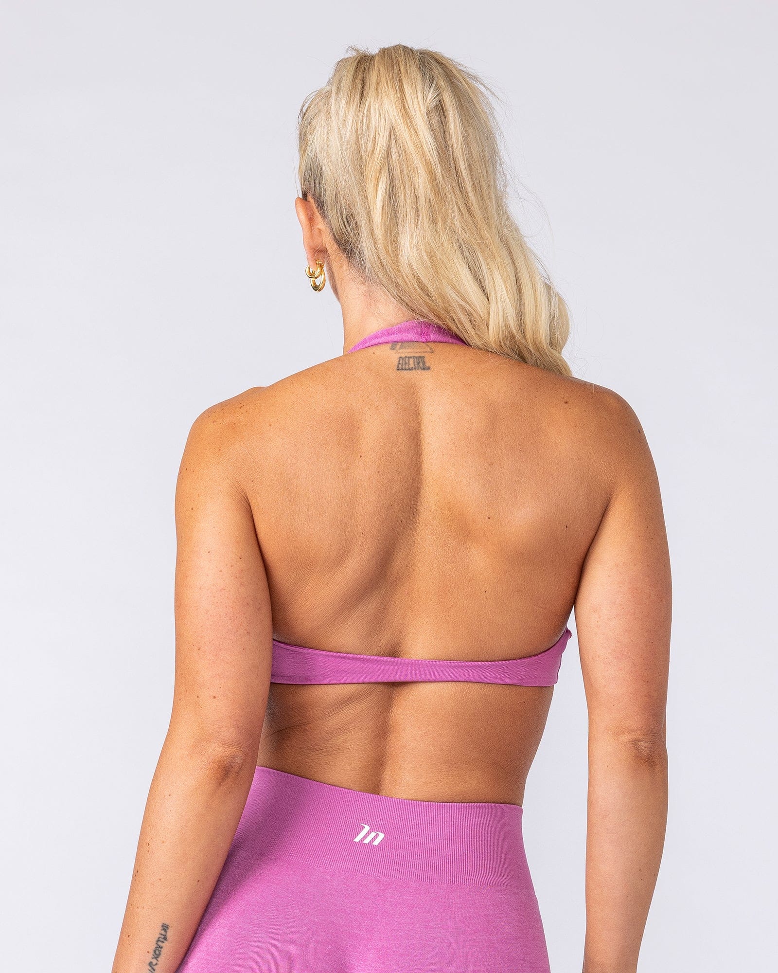 Muscle Nation Bralettes Bare Seamless Halter Bralette - Cactus Flower Marl