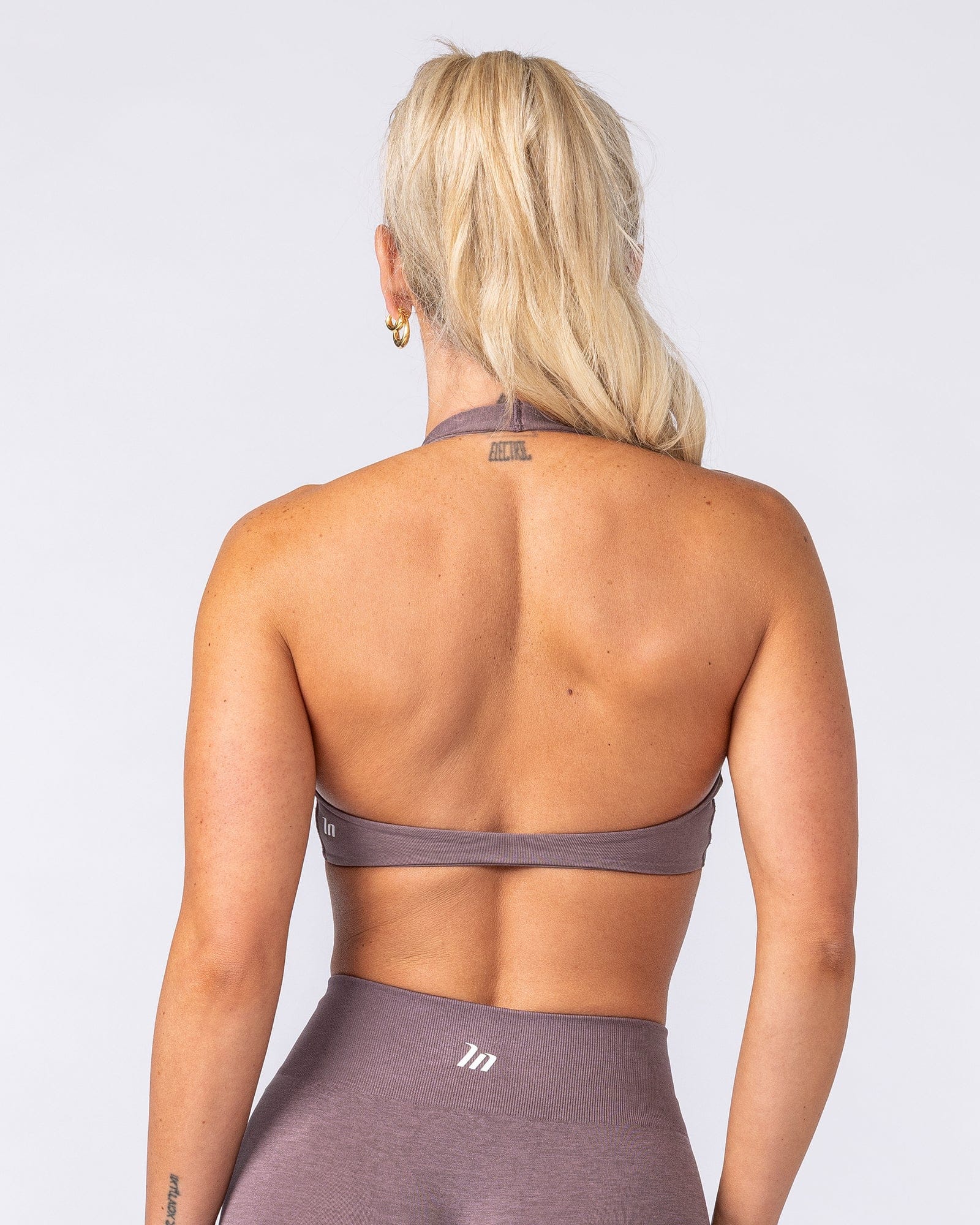Muscle Nation Bralettes Bare Seamless Halter Bralette - Umber Marl