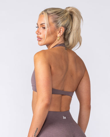 Muscle Nation Bralettes Bare Seamless Halter Bralette - Umber Marl
