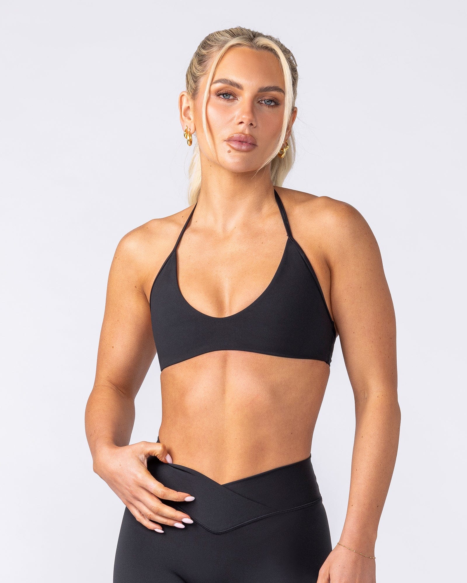 Muscle Nation Bralettes Base Halter Bralette - Black