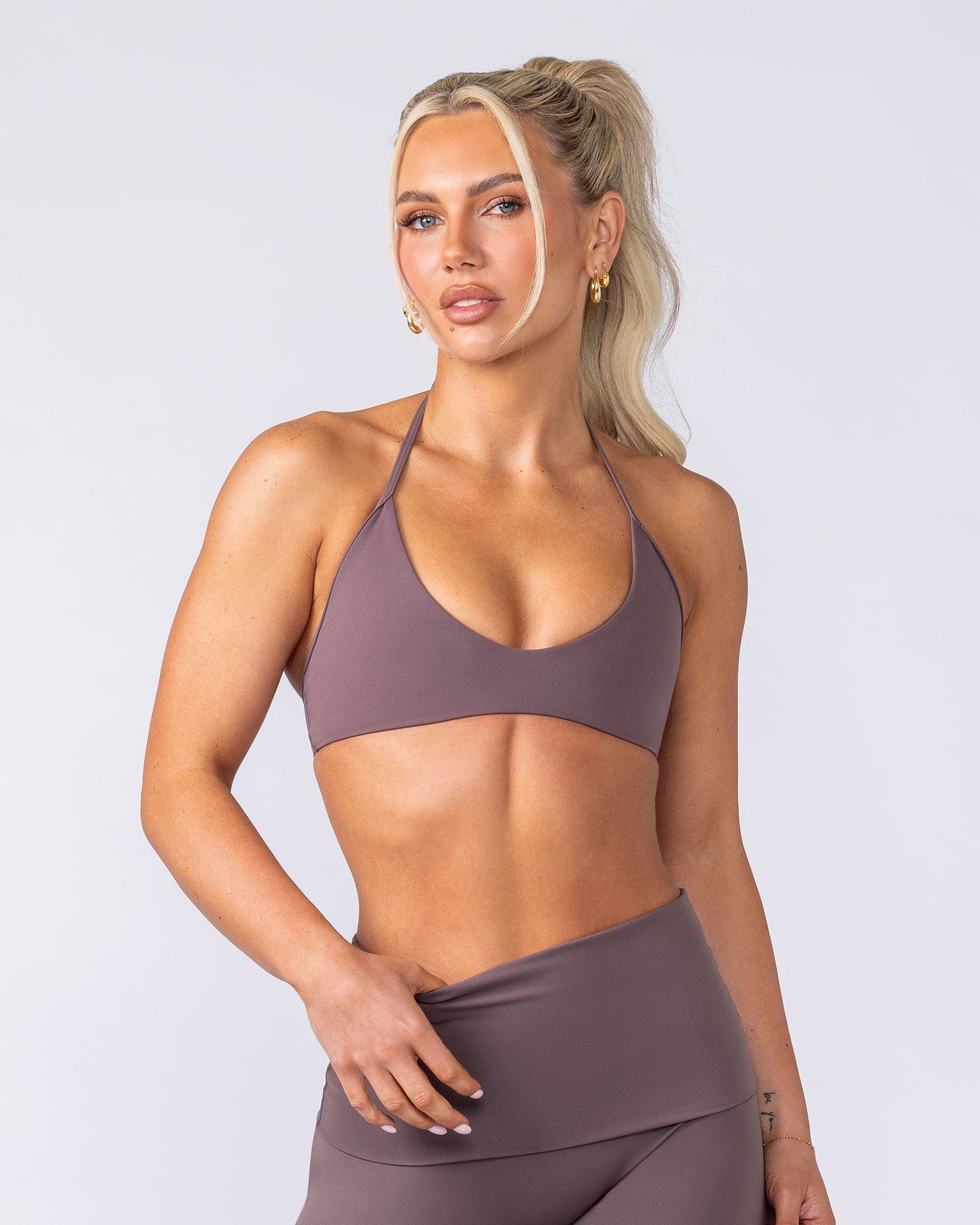 Muscle Nation Bralettes Base Halter Bralette - Umber