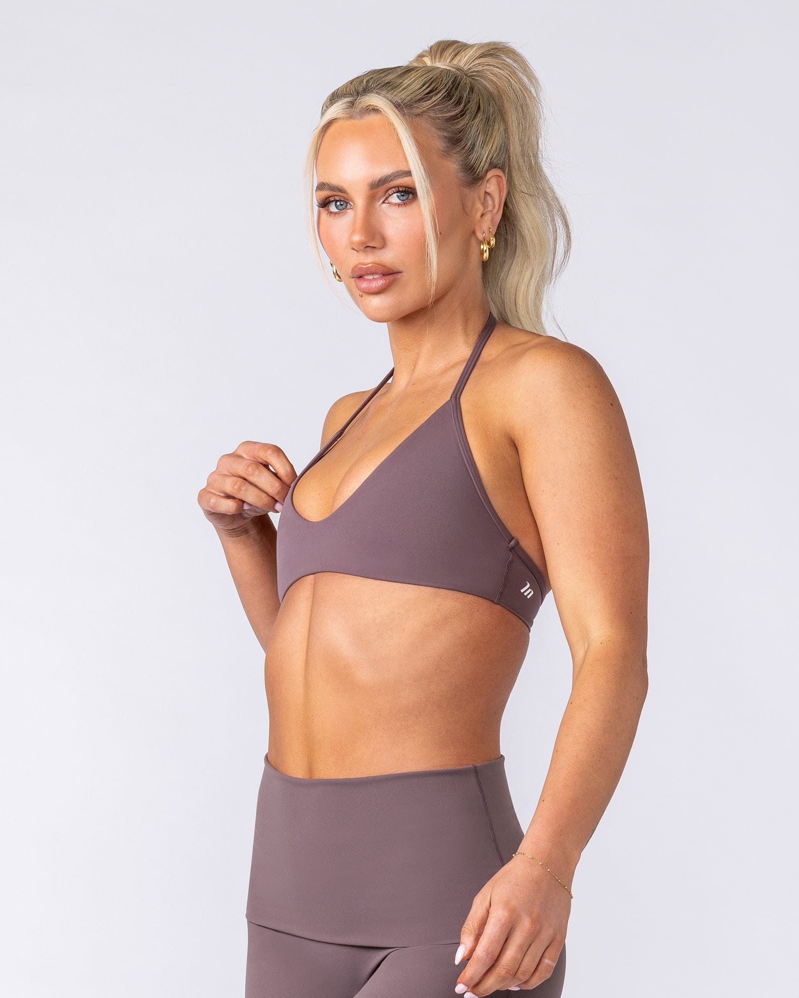 Muscle Nation Bralettes Base Halter Bralette - Umber