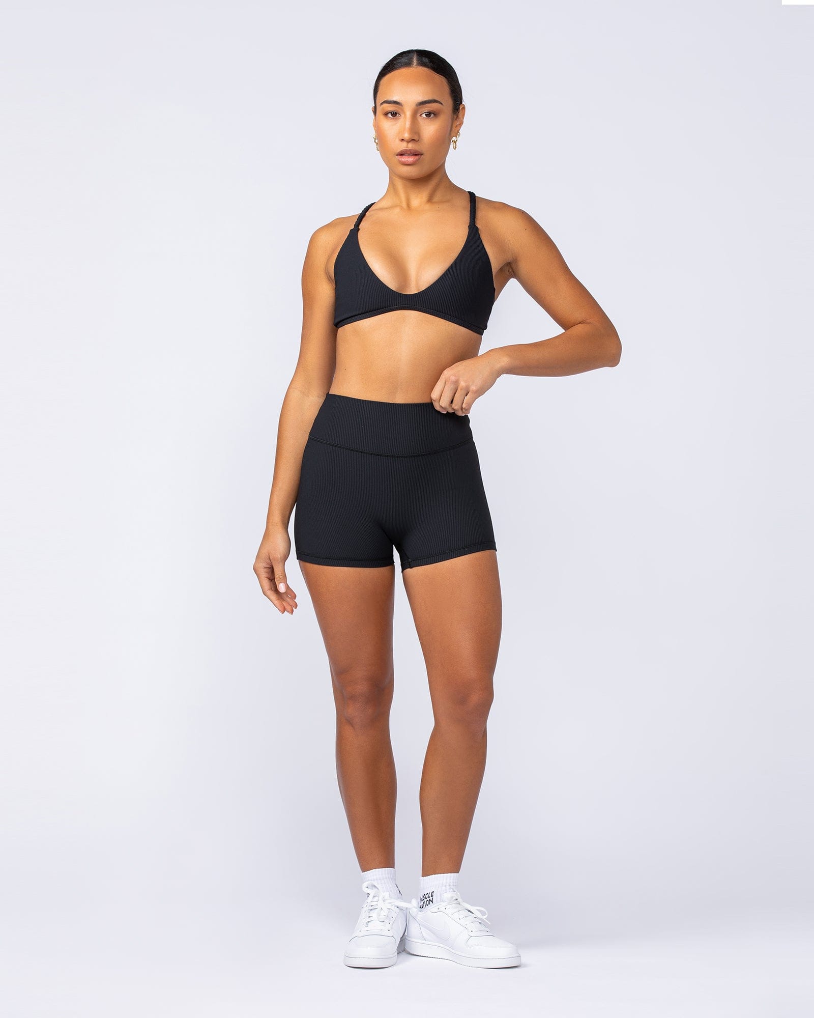 Muscle Nation Bralettes Breeze Rib Bralette - Black