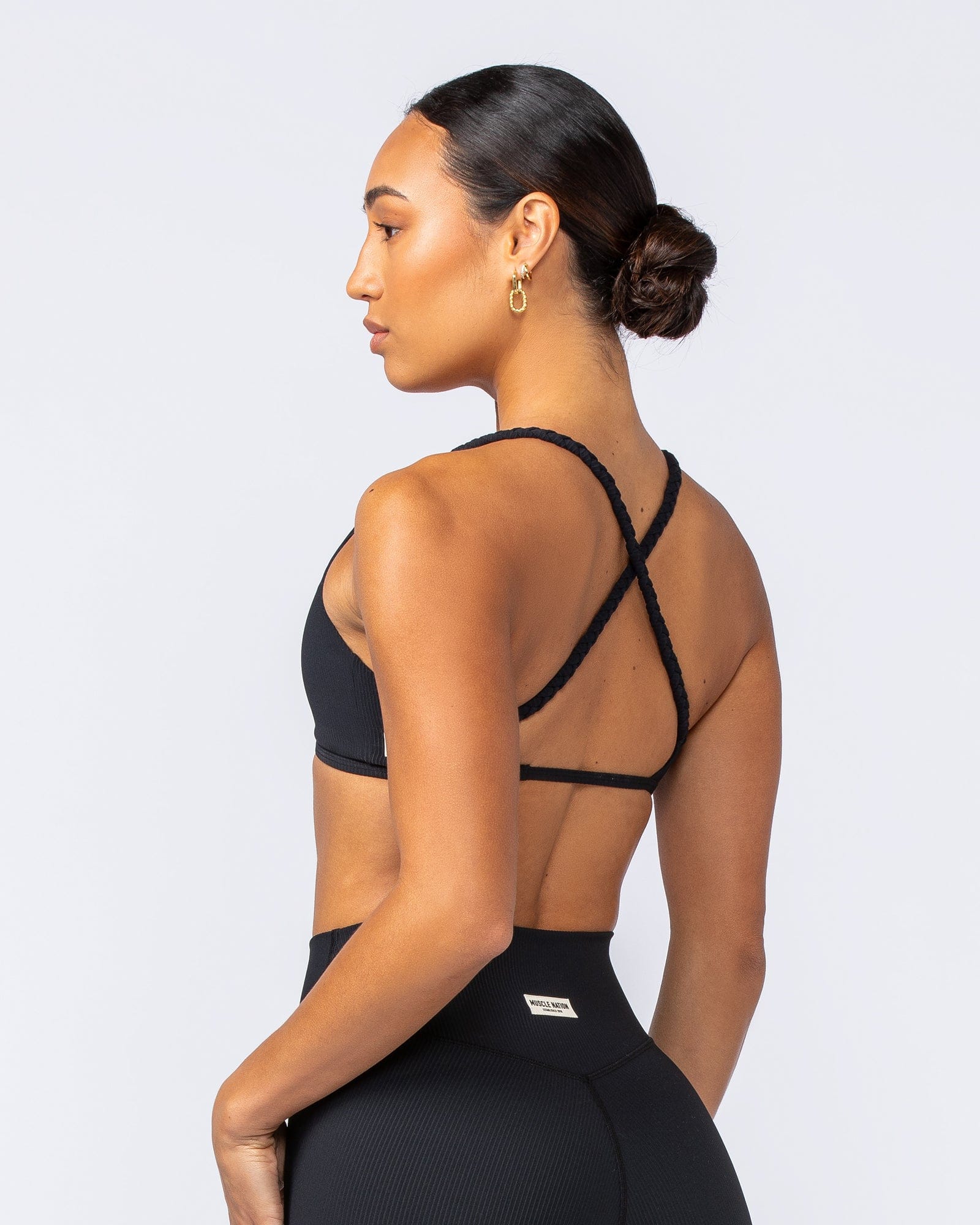 Muscle Nation Bralettes Breeze Rib Bralette - Black