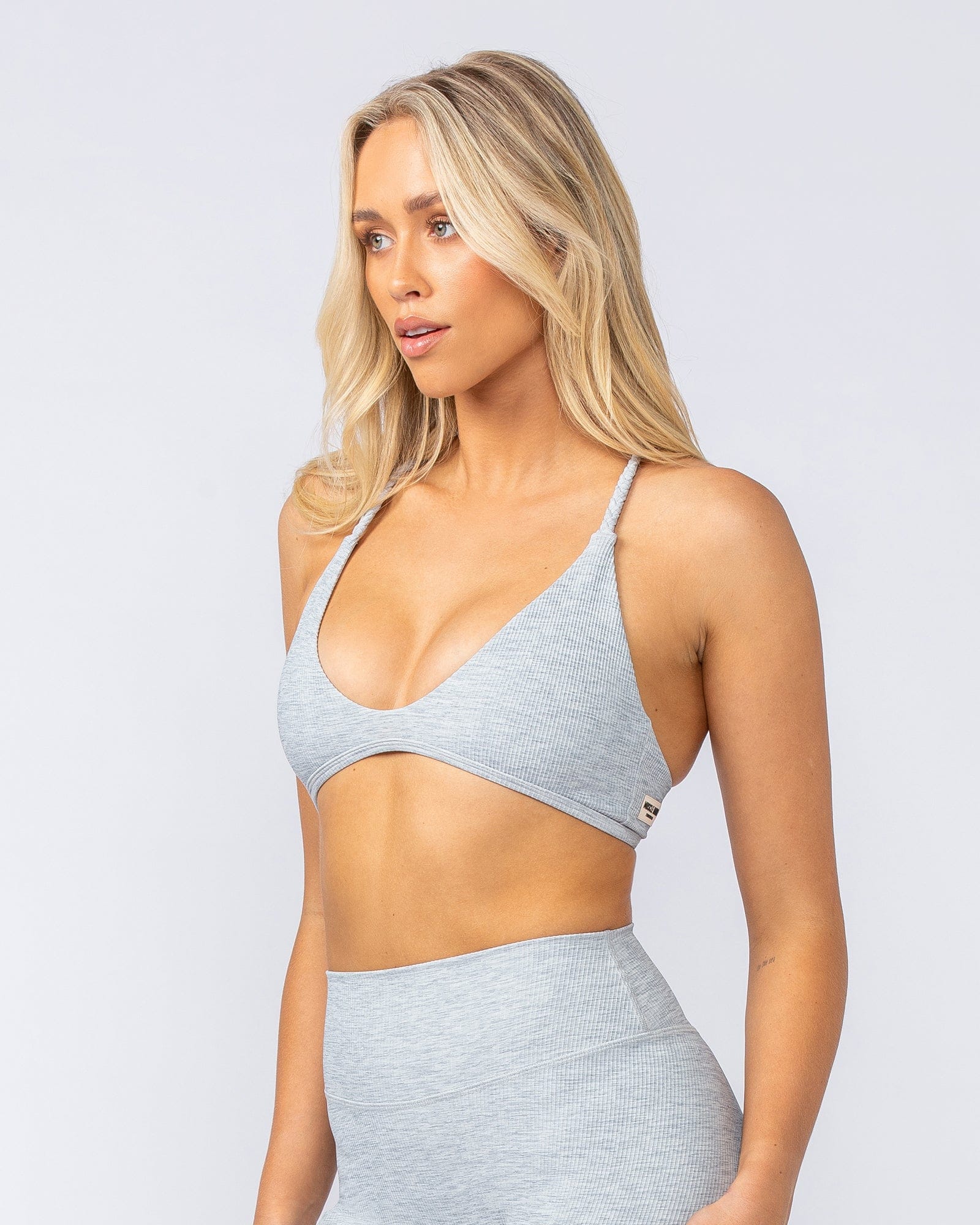 Muscle Nation Bralettes Breeze Rib Bralette - Grey Marl