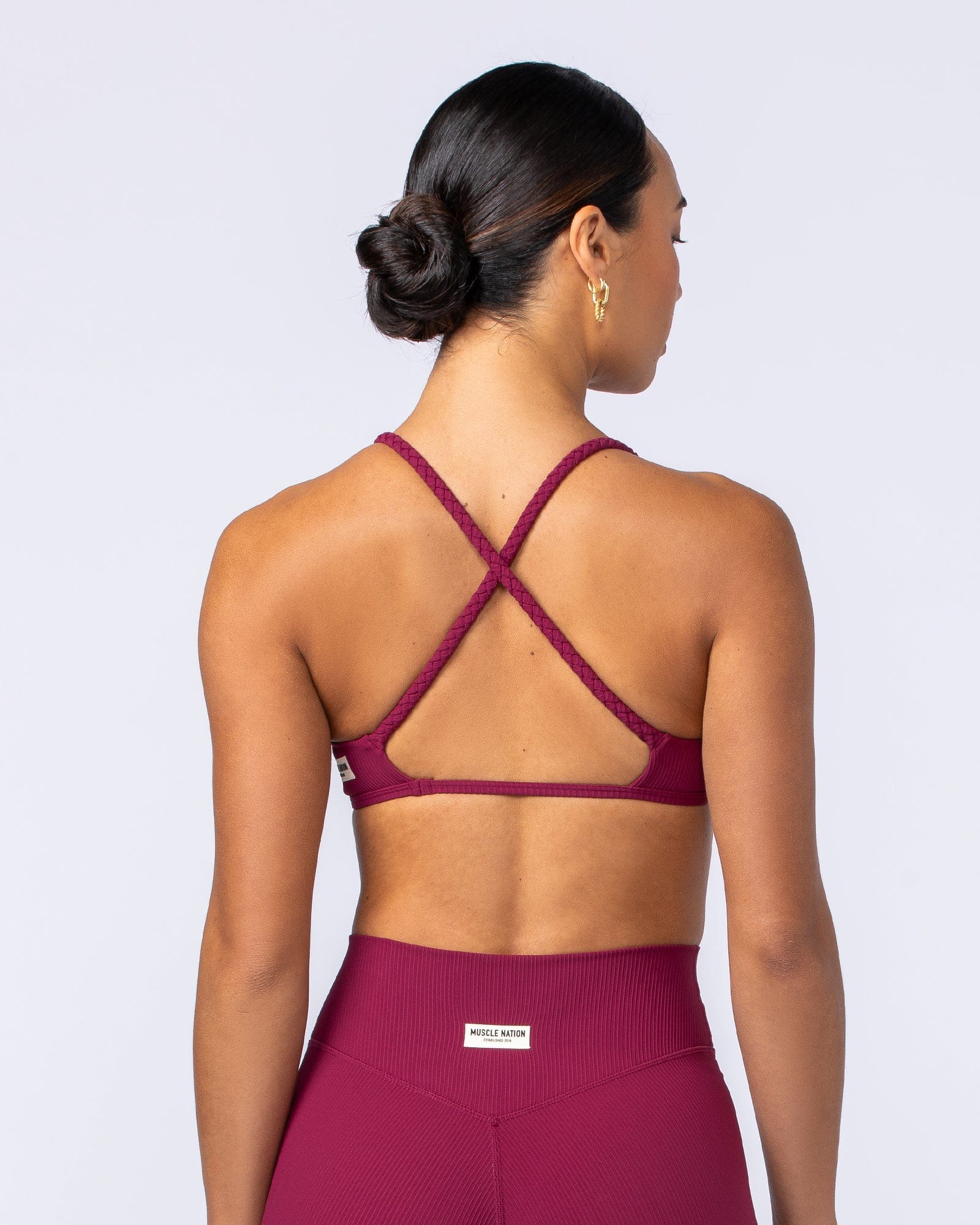 Muscle Nation Bralettes Breeze Rib Bralette - Rose Bud