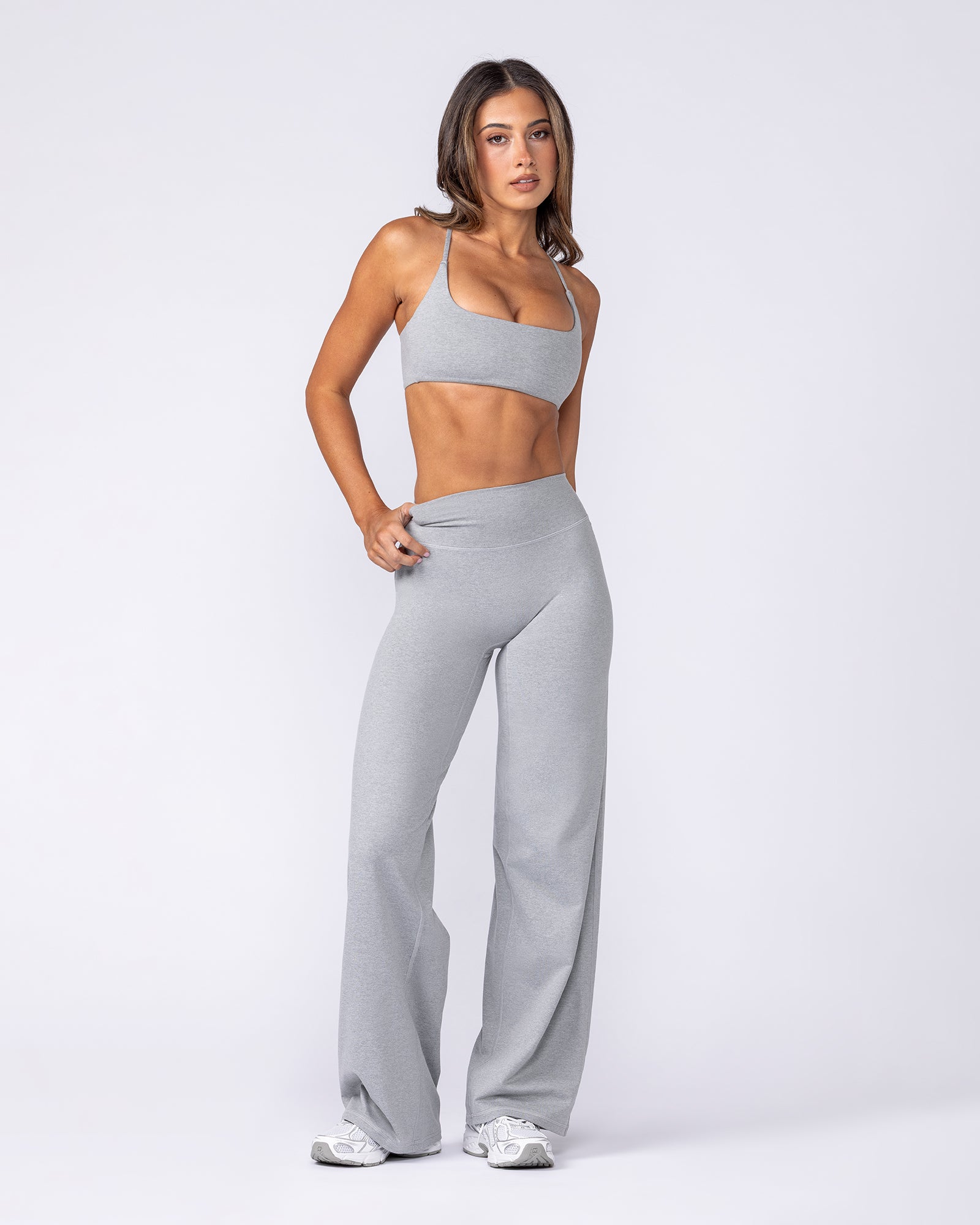 Muscle Nation Bralettes Crush Bralette - Light Grey Marl