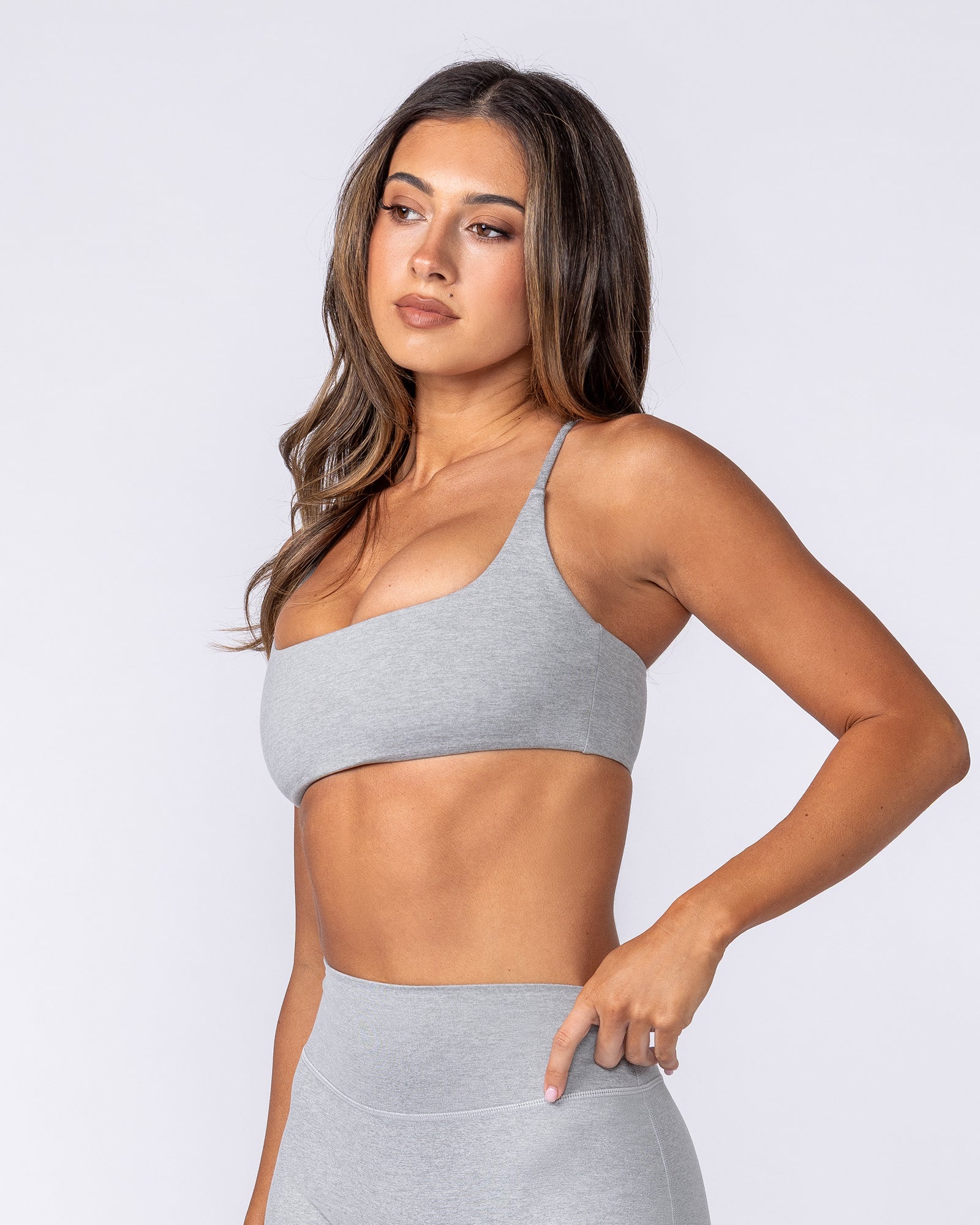 Muscle Nation Bralettes Crush Bralette - Light Grey Marl