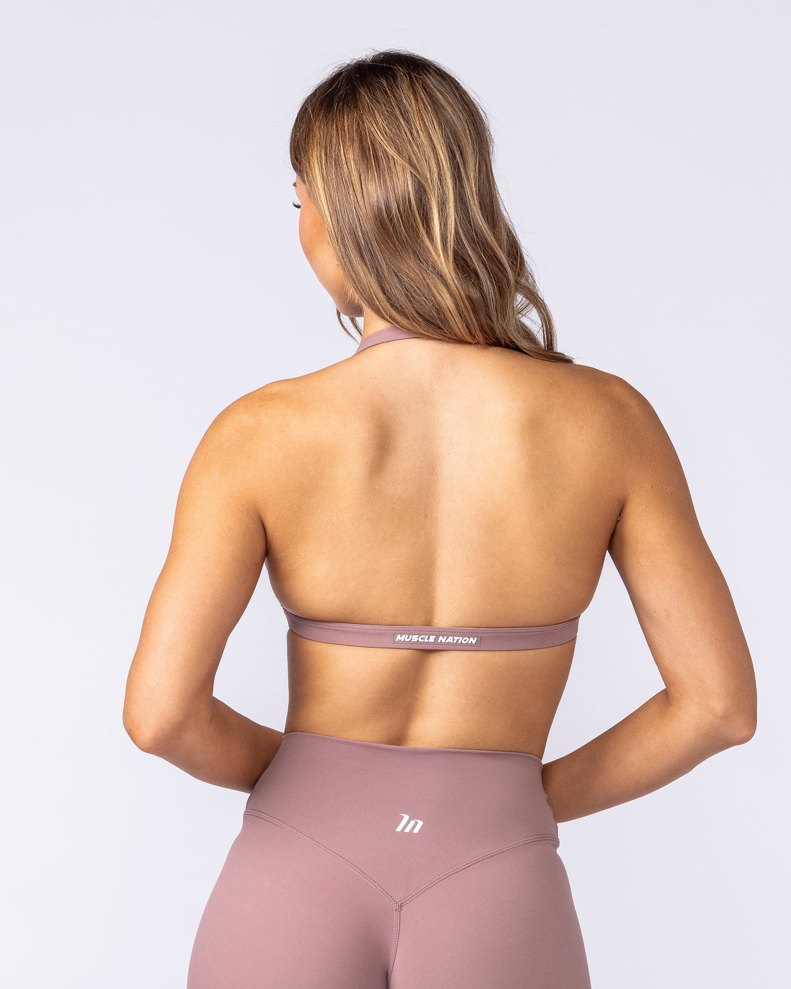 Muscle Nation Bralettes Halter Bralette - Mocha Berry