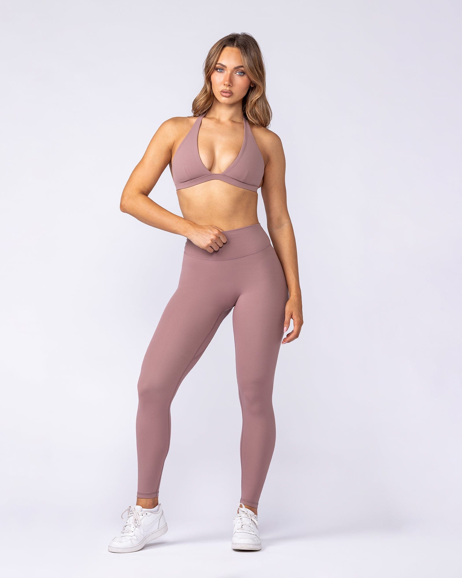 Muscle Nation Bralettes Halter Bralette - Mocha Berry