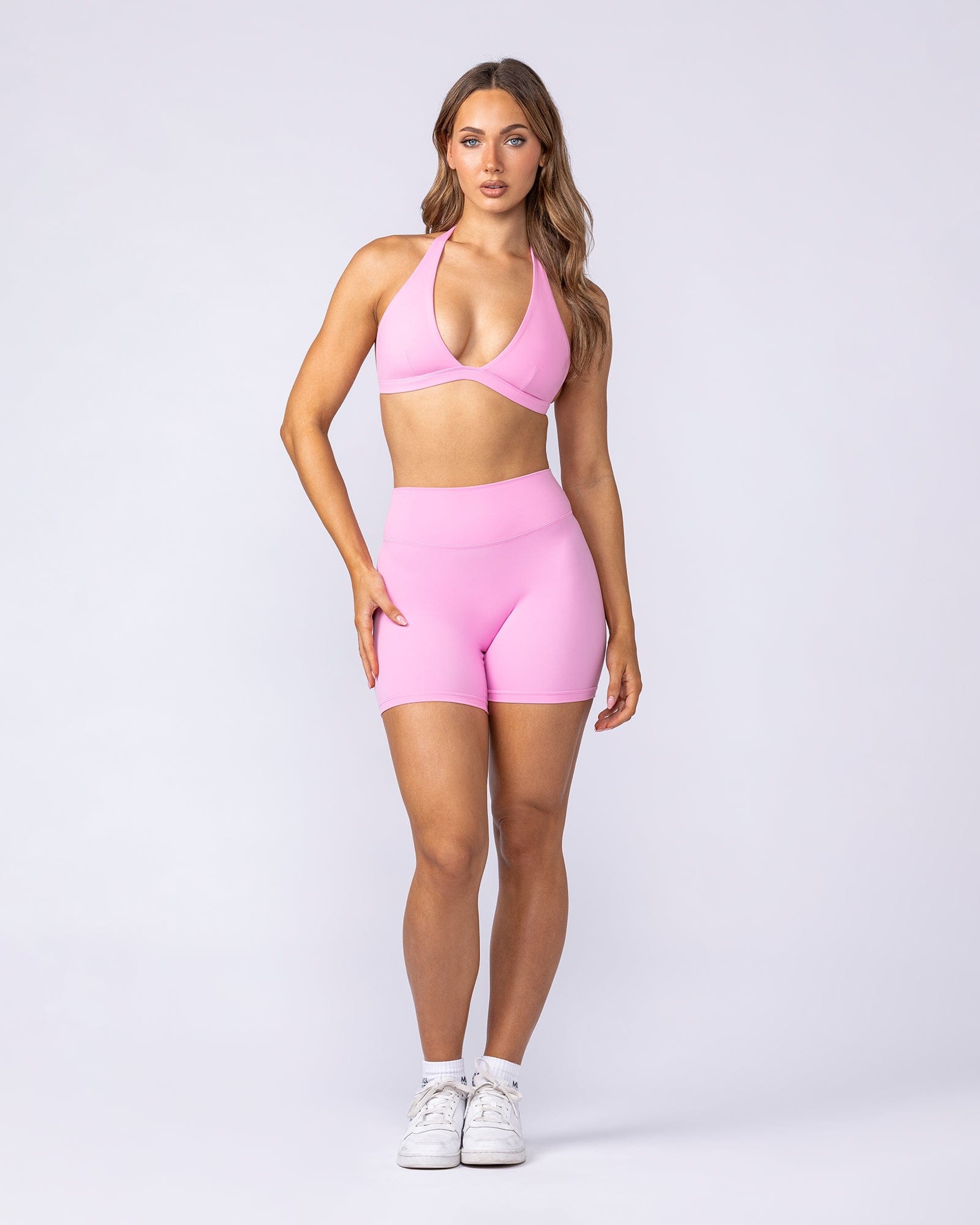 Muscle Nation Bralettes Halter Bralette - Pink Frosting