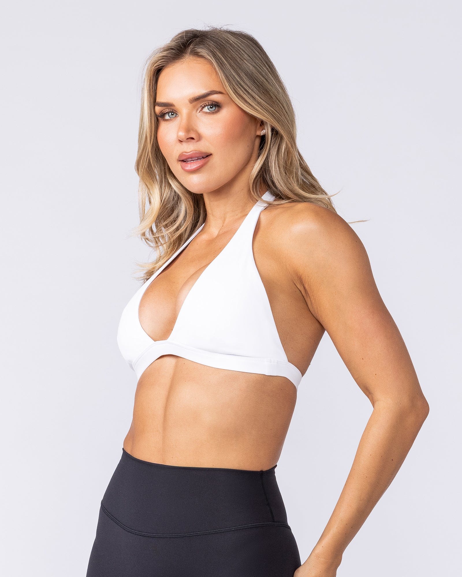 Muscle Nation Bralettes Halter Bralette - White