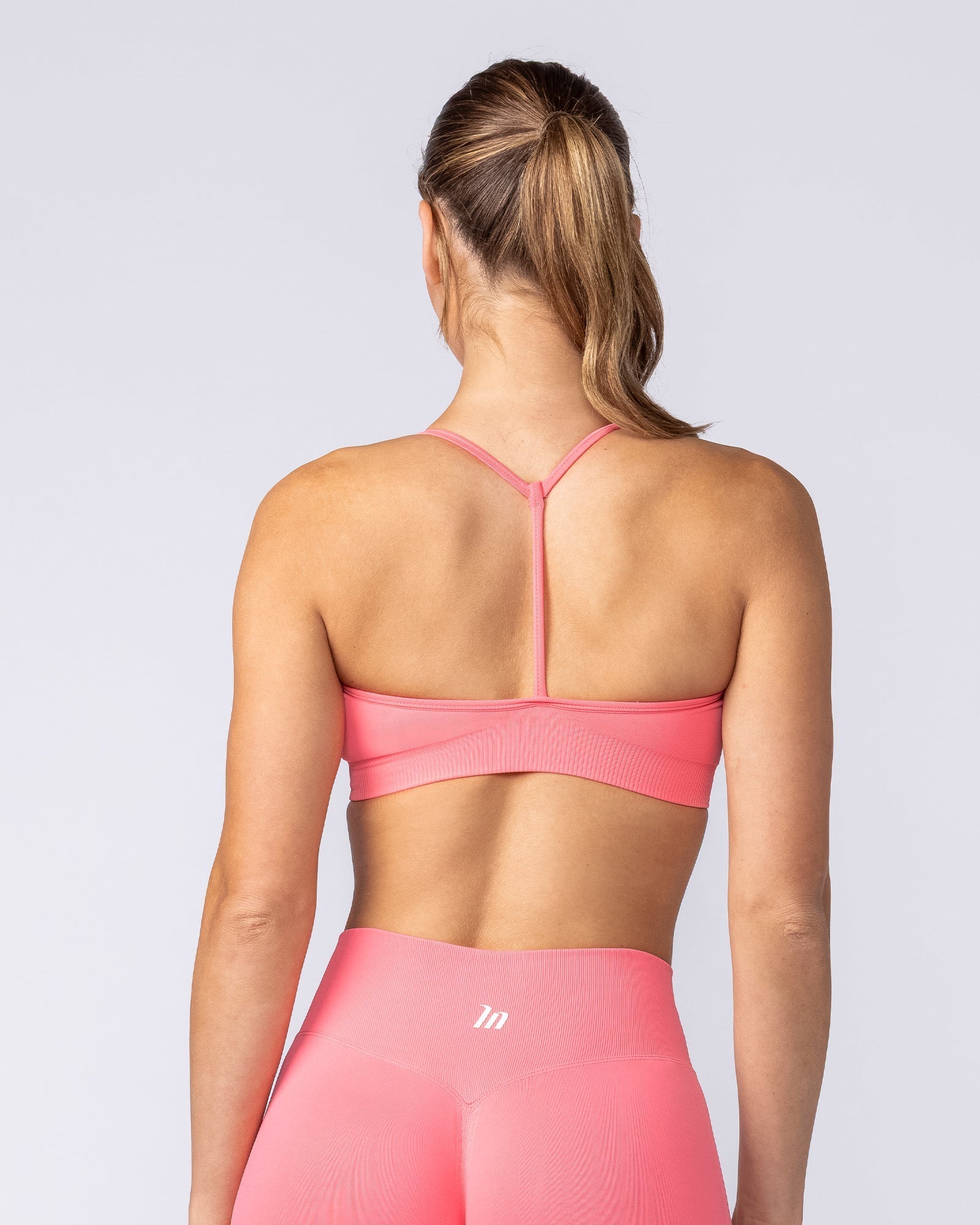 Muscle Nation Bralettes Revealed T-Back Seamless Bra - Pink Coral