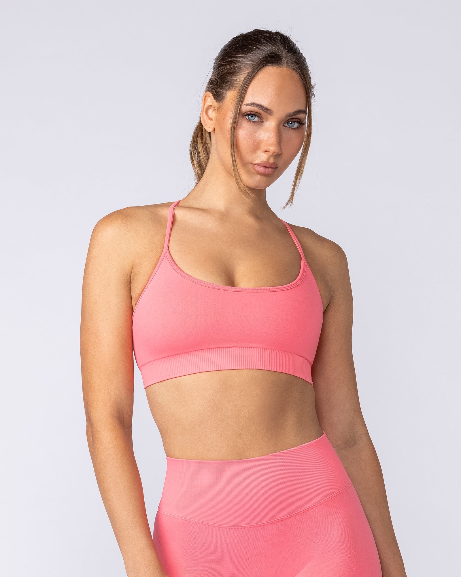 Muscle Nation Bralettes Revealed T-Back Seamless Bra - Pink Coral