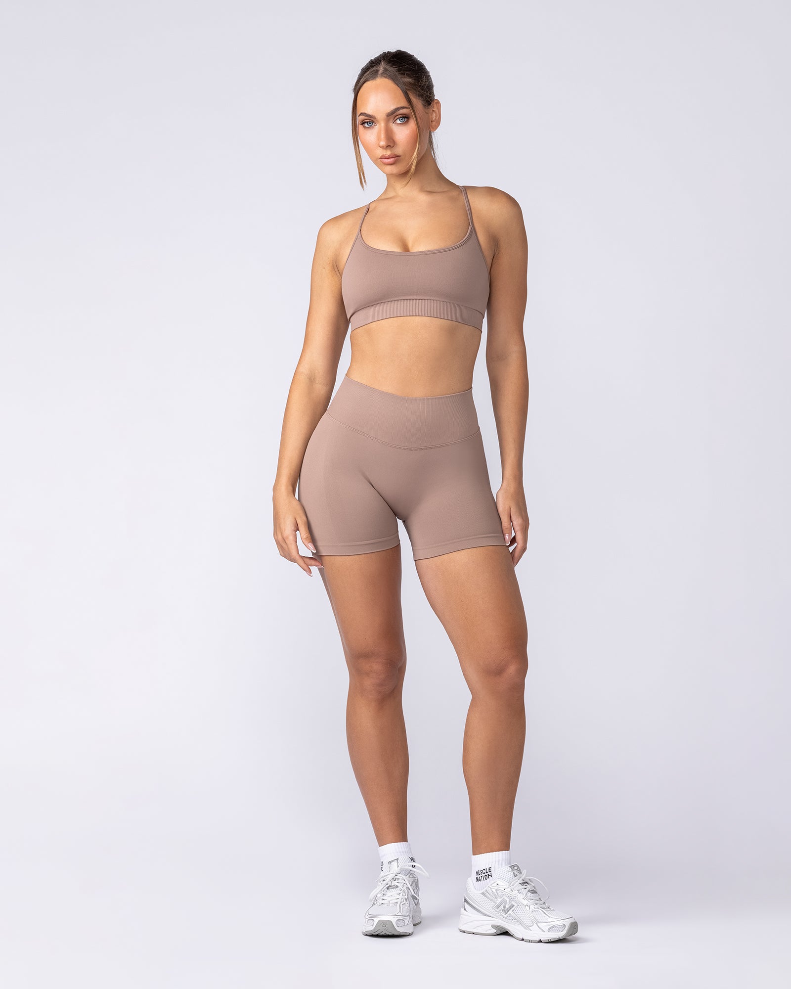 Muscle Nation Bralettes Revealed T-Back Seamless Bra - Praline