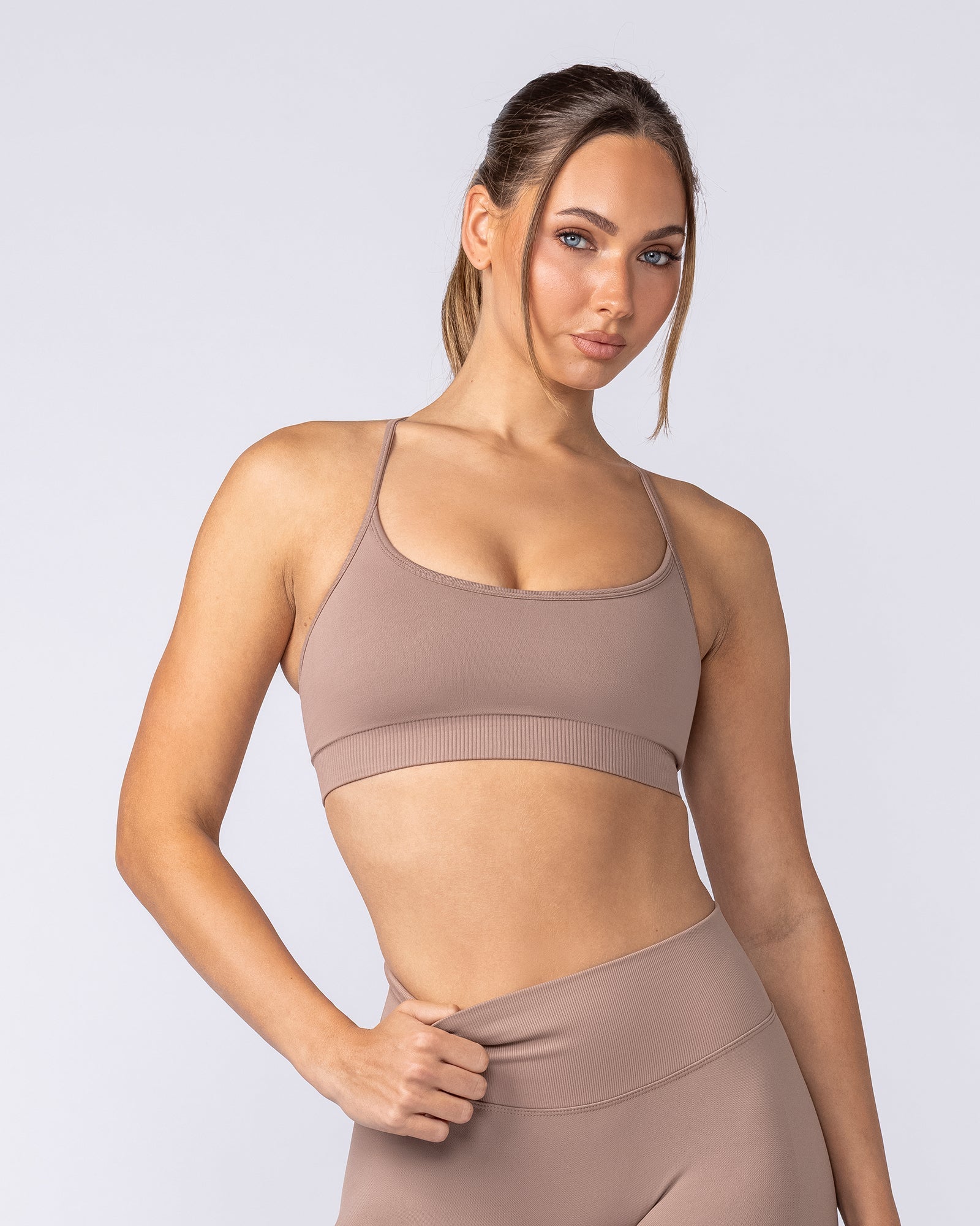 Muscle Nation Bralettes Revealed T-Back Seamless Bra - Praline