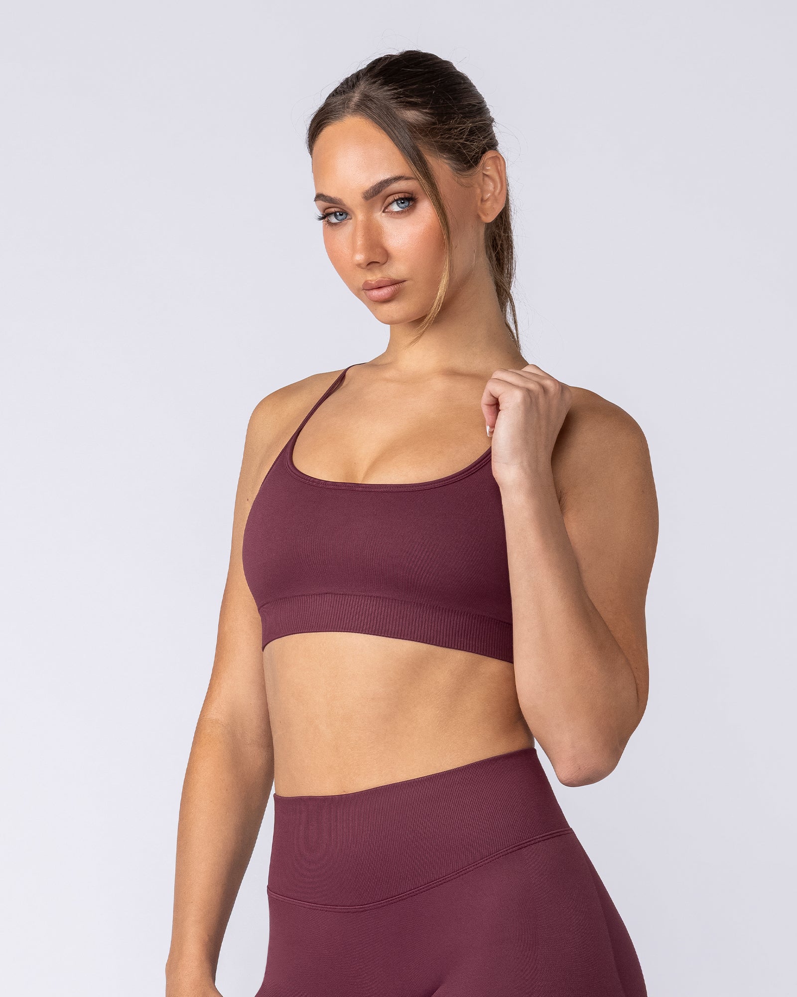 Muscle Nation Bralettes Revealed T-Back Seamless Bra - Wine