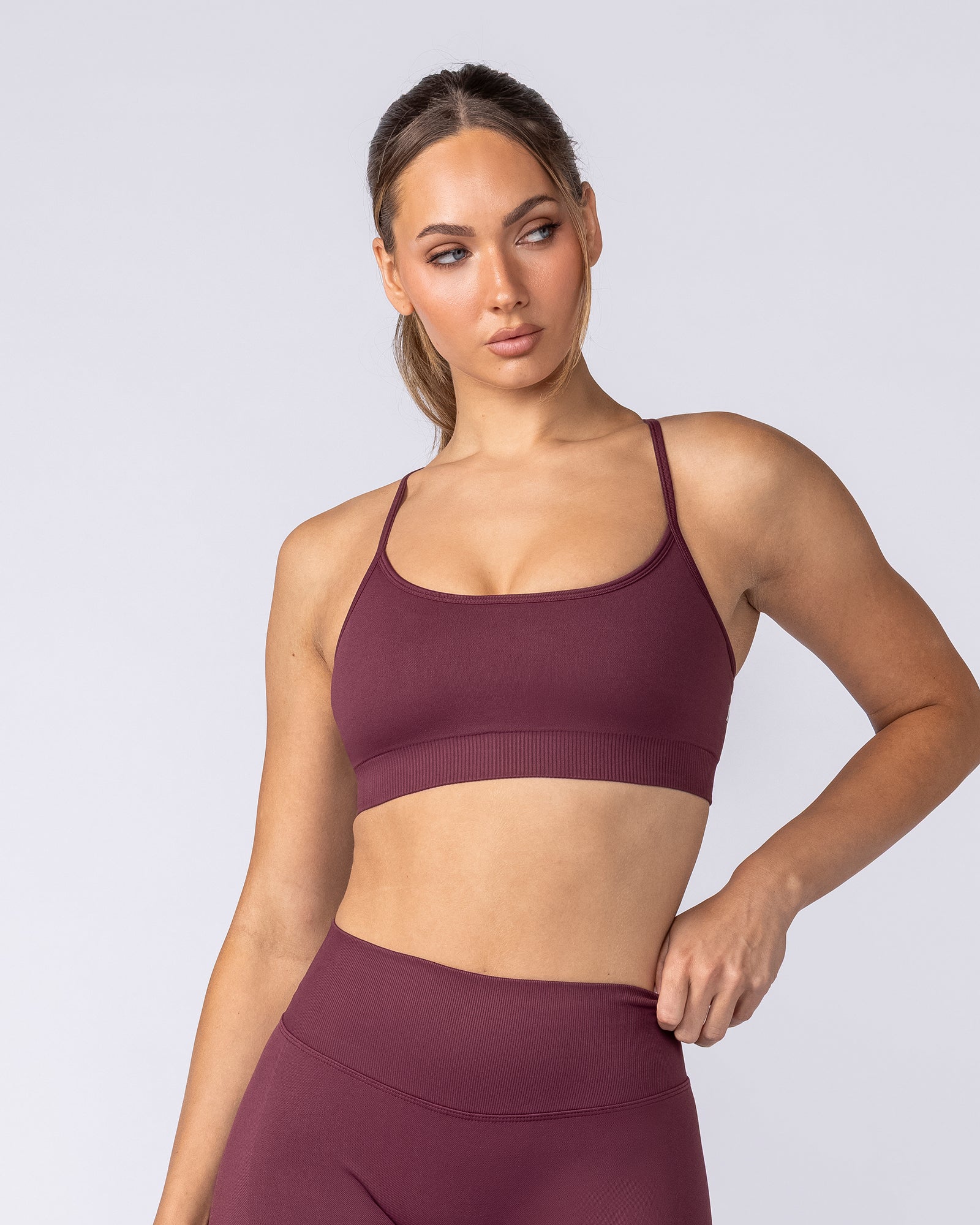Muscle Nation Bralettes Revealed T-Back Seamless Bra - Wine