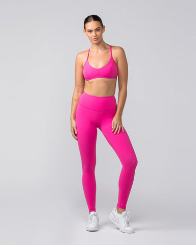 Muscle Nation Gym Leggings Contour Aura Full Length Leggings - Luminous Pink