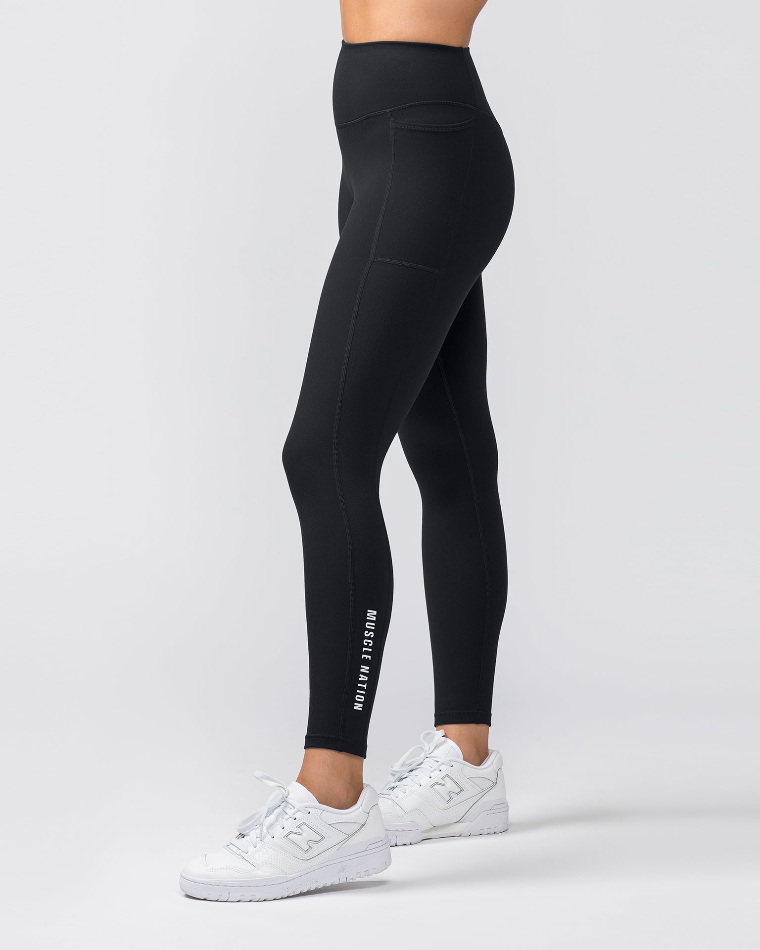 Muscle Nation Gym Leggings Everyday Pocket Ankle Length Leggings - Black
