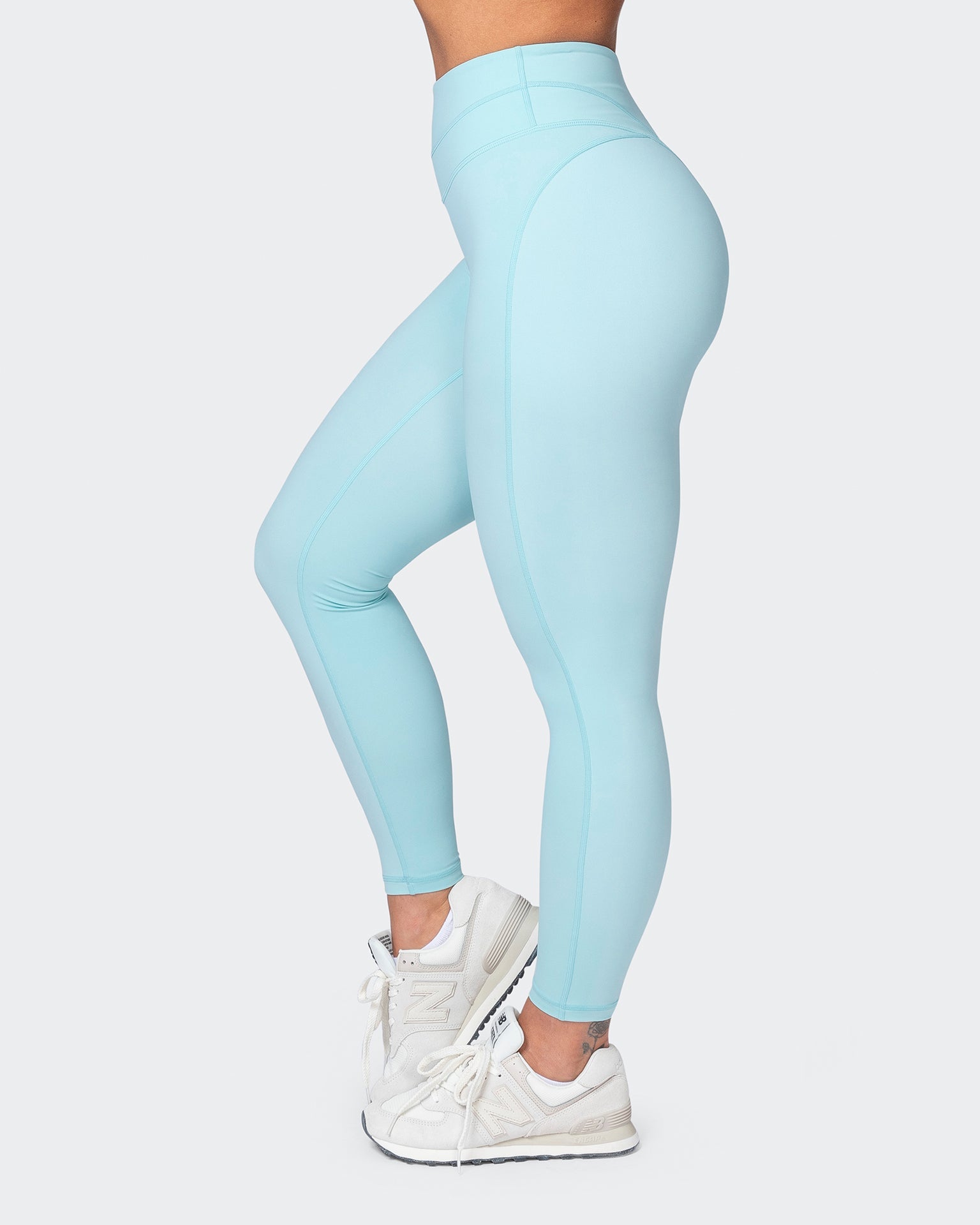 Muscle Nation Gym Leggings Second Skin Ankle Length Leggings - Cosmic Blue