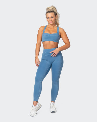 Muscle Nation Gym Leggings Second Skin Ankle Length Leggings - Washed High Tide
