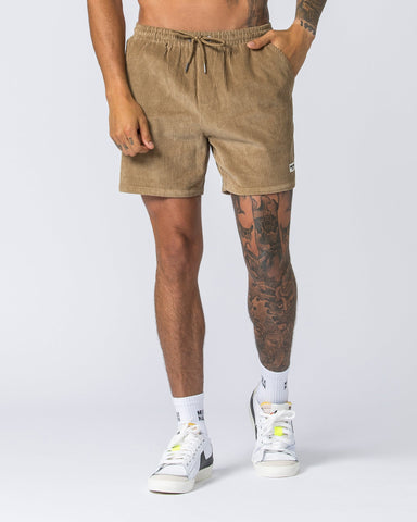 Muscle Nation Gym Shorts Daily Corduroy Shorts - Beige