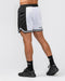 Muscle Nation Gym Shorts Fadeaway 5'' Basketball Shorts - White /Black