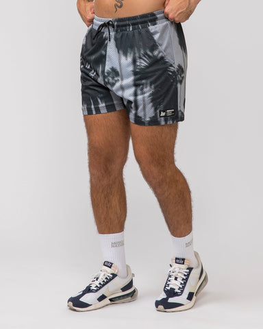 Muscle Nation Gym Shorts Lay Up 3.5'' Shorts - Palm Tree Print