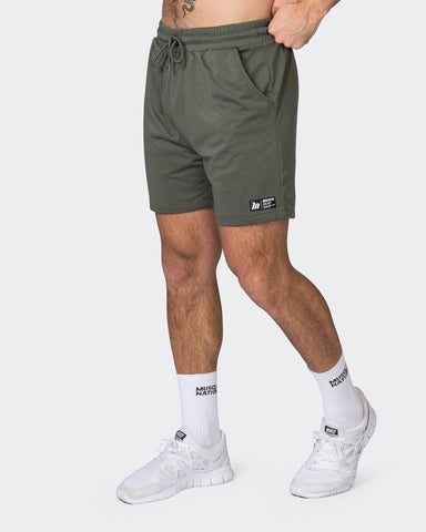 Muscle Nation Gym Shorts Lay Up 5" Shorts - Dark Khaki