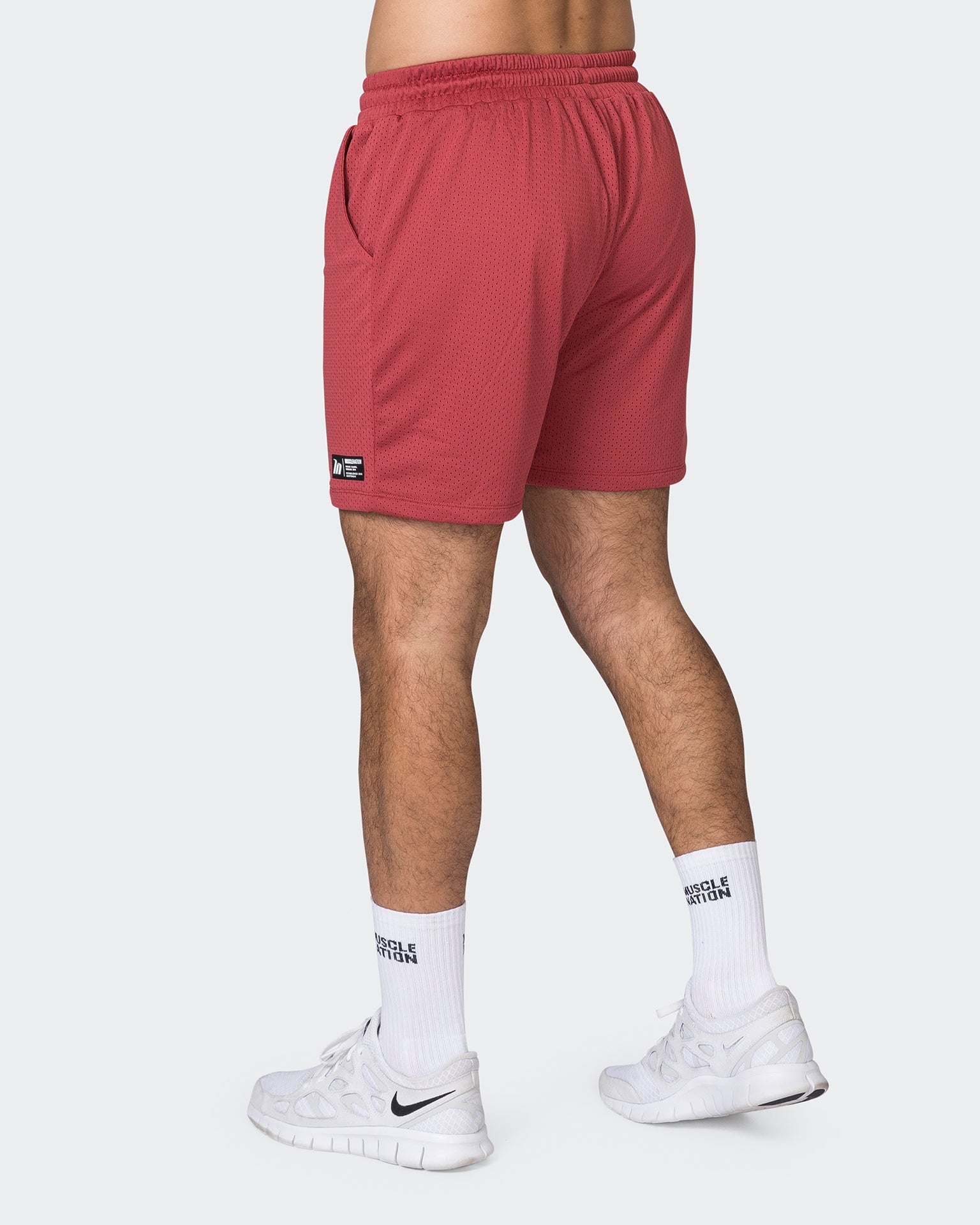 Muscle Nation Gym Shorts Lay Up 5" Shorts - Dusty Red