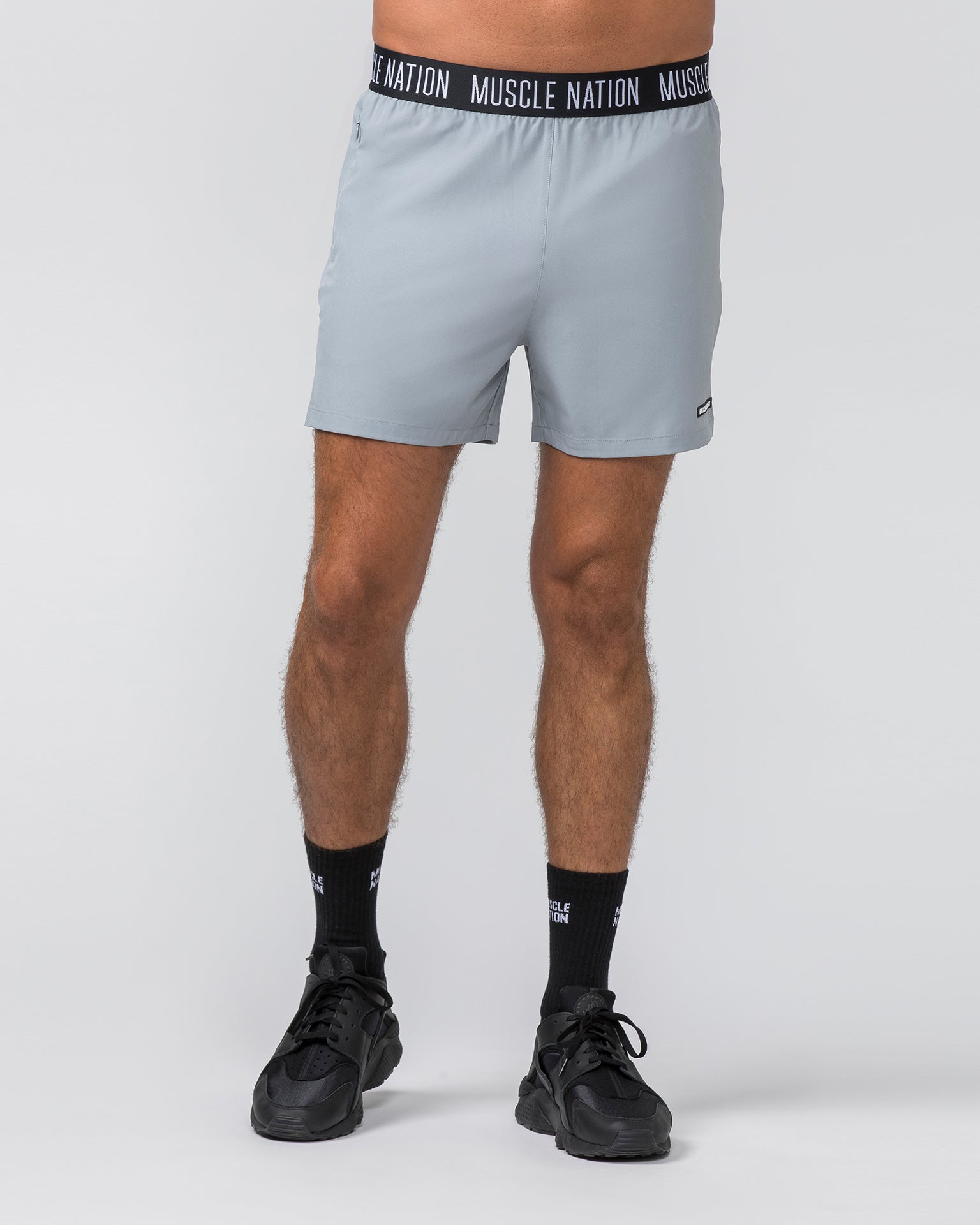 Muscle Nation Gym Shorts Level Up Training 4'' Shorts - Jet Grey