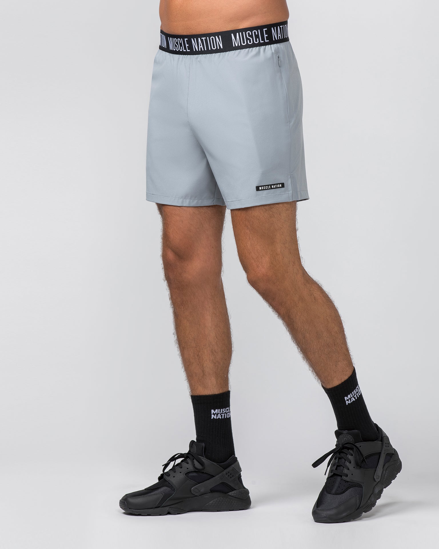 Muscle Nation Gym Shorts Level Up Training 4'' Shorts - Jet Grey