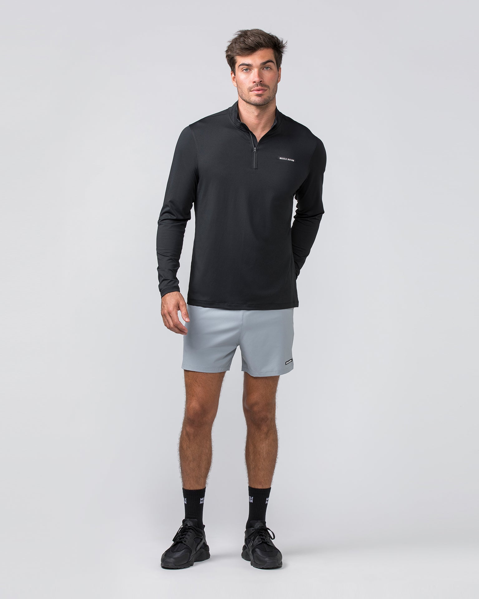 Muscle Nation Gym Shorts Level Up Training 4'' Shorts - Jet Grey