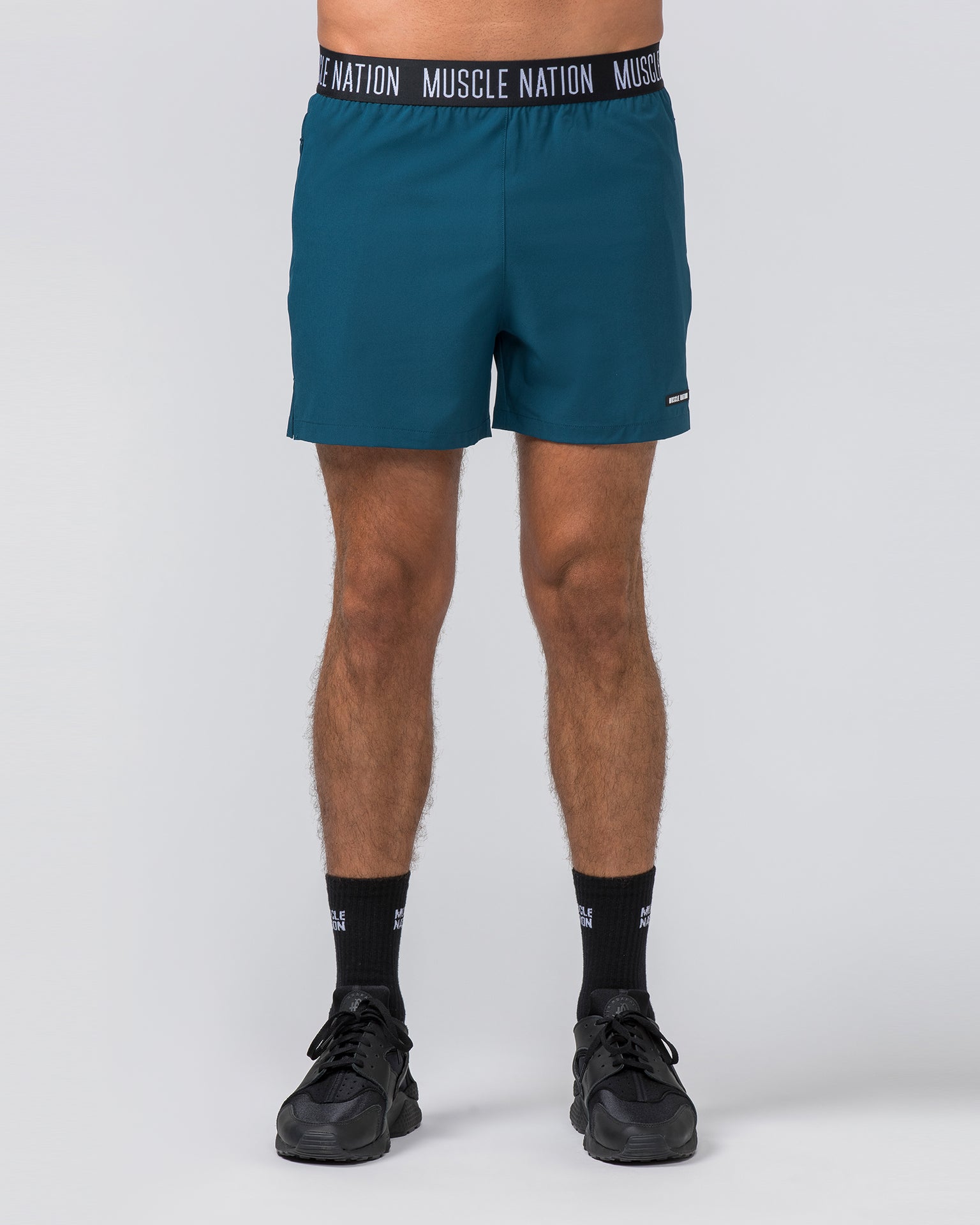 Muscle Nation Gym Shorts Level Up Training 4'' Shorts - Tidal Teal