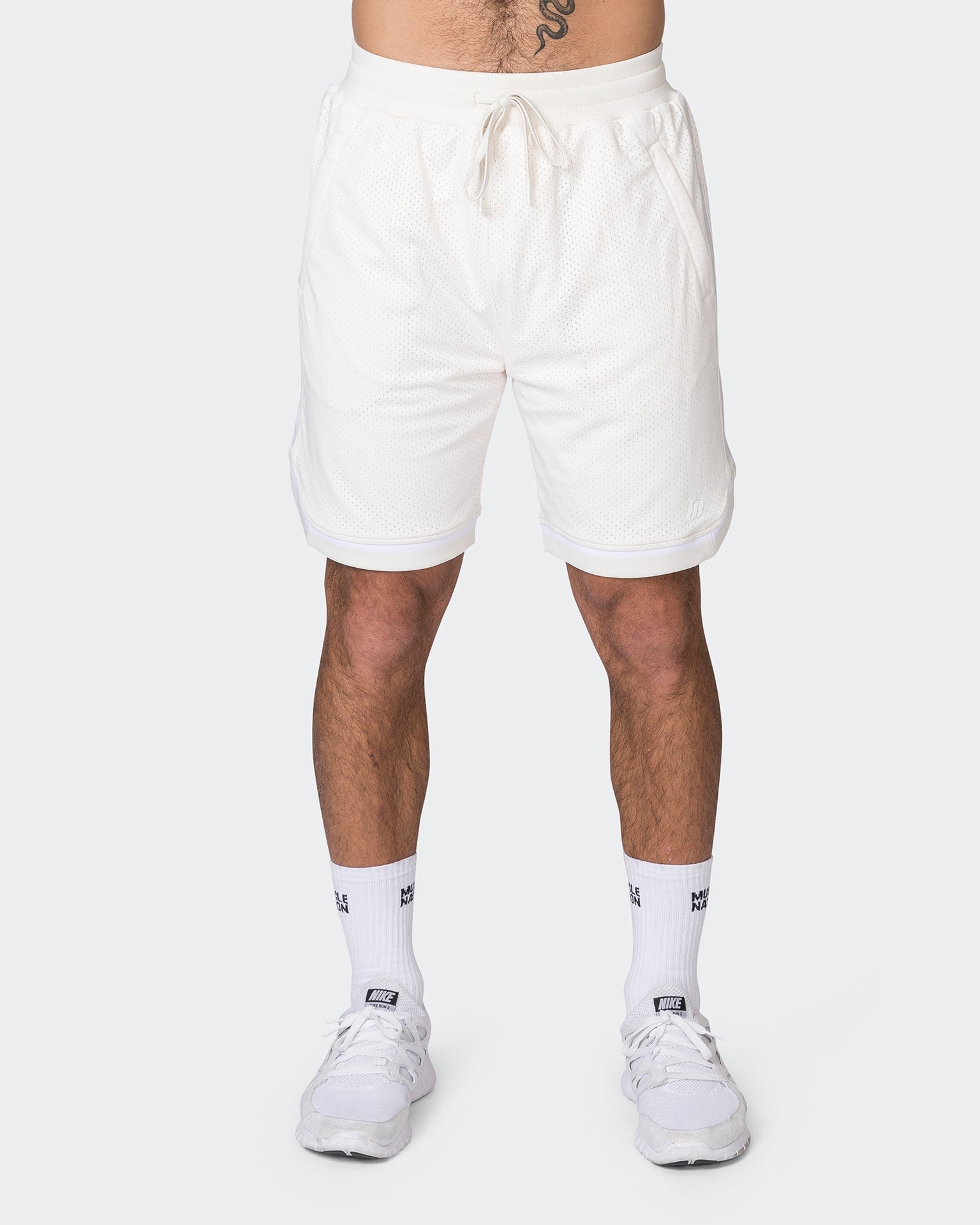 Muscle Nation Gym Shorts Mens 8'' Basketball Shorts - Travertine