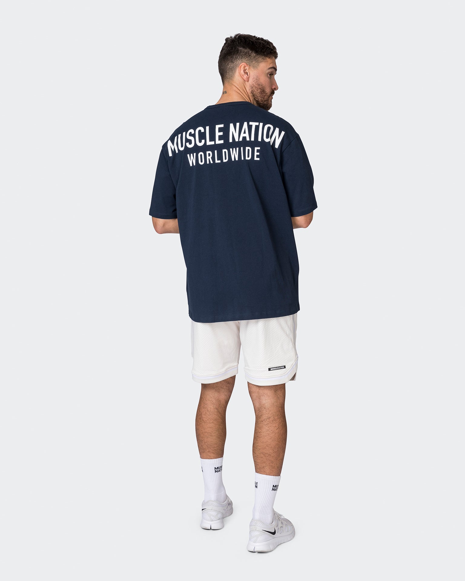 Muscle Nation Gym Shorts Mens 8'' Basketball Shorts - Travertine