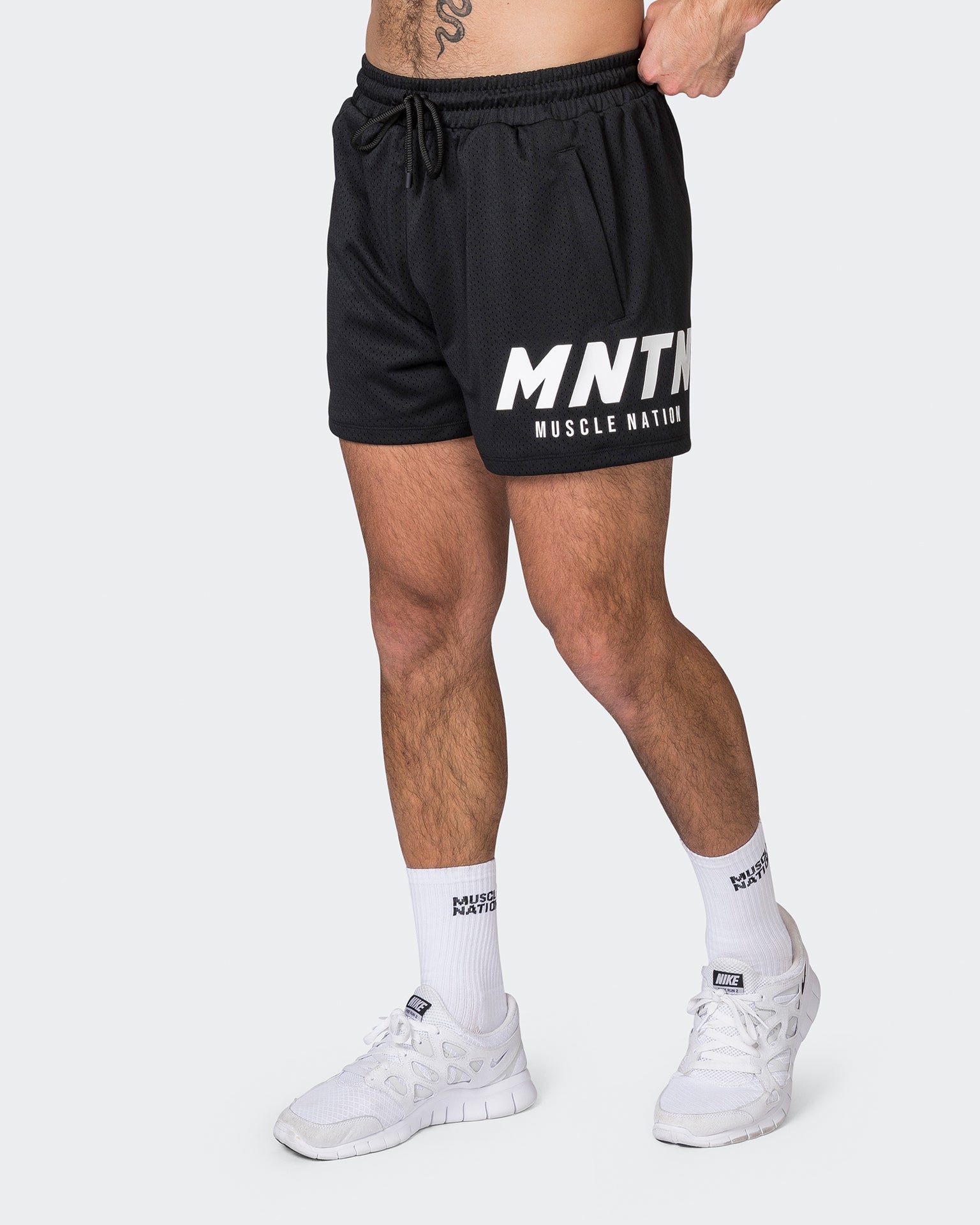 Muscle Nation Gym Shorts MNTN Lay Up 3.5" Shorts - Black