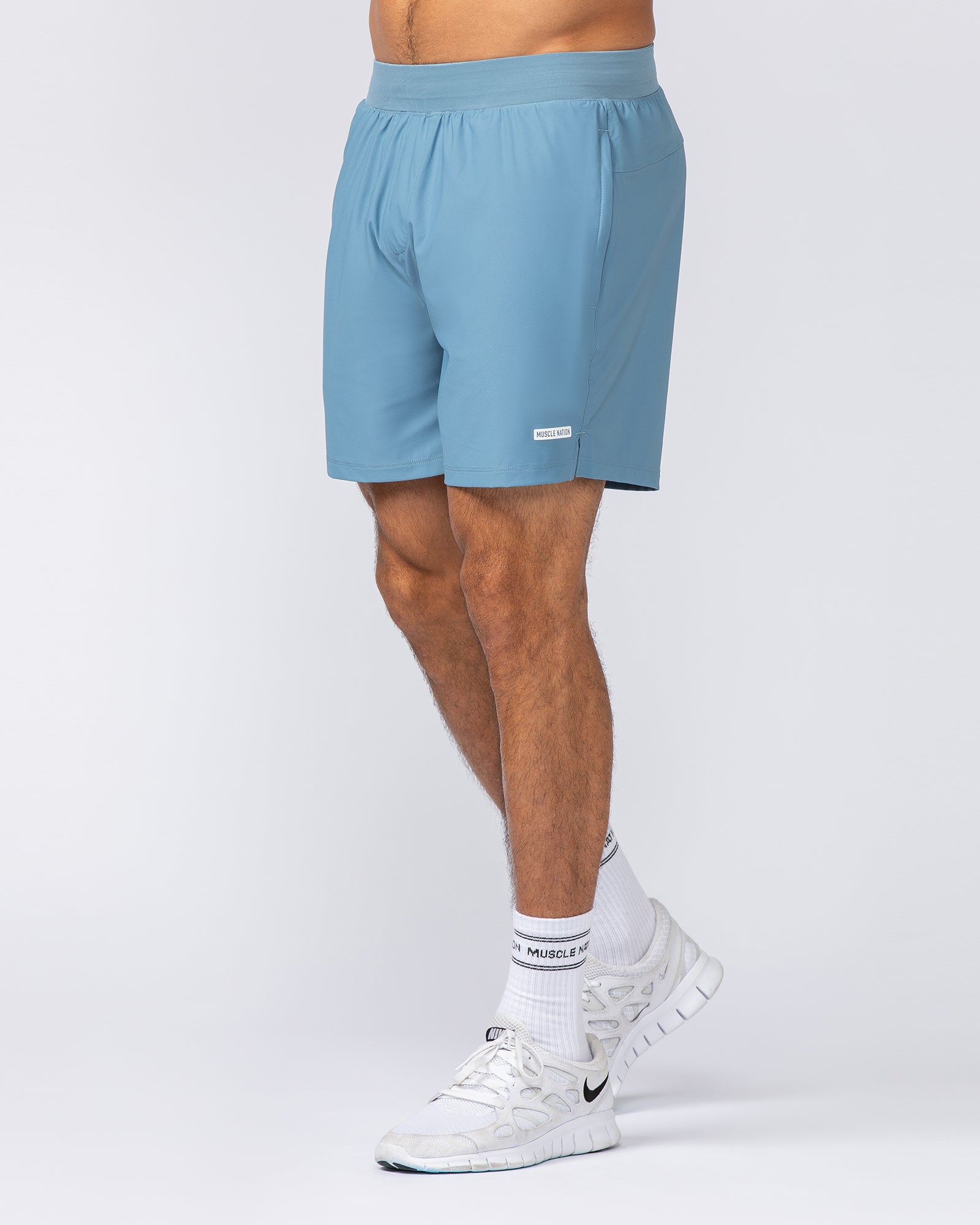 Muscle Nation Gym Shorts On Repeat Training 5" Shorts - Pale Thunder