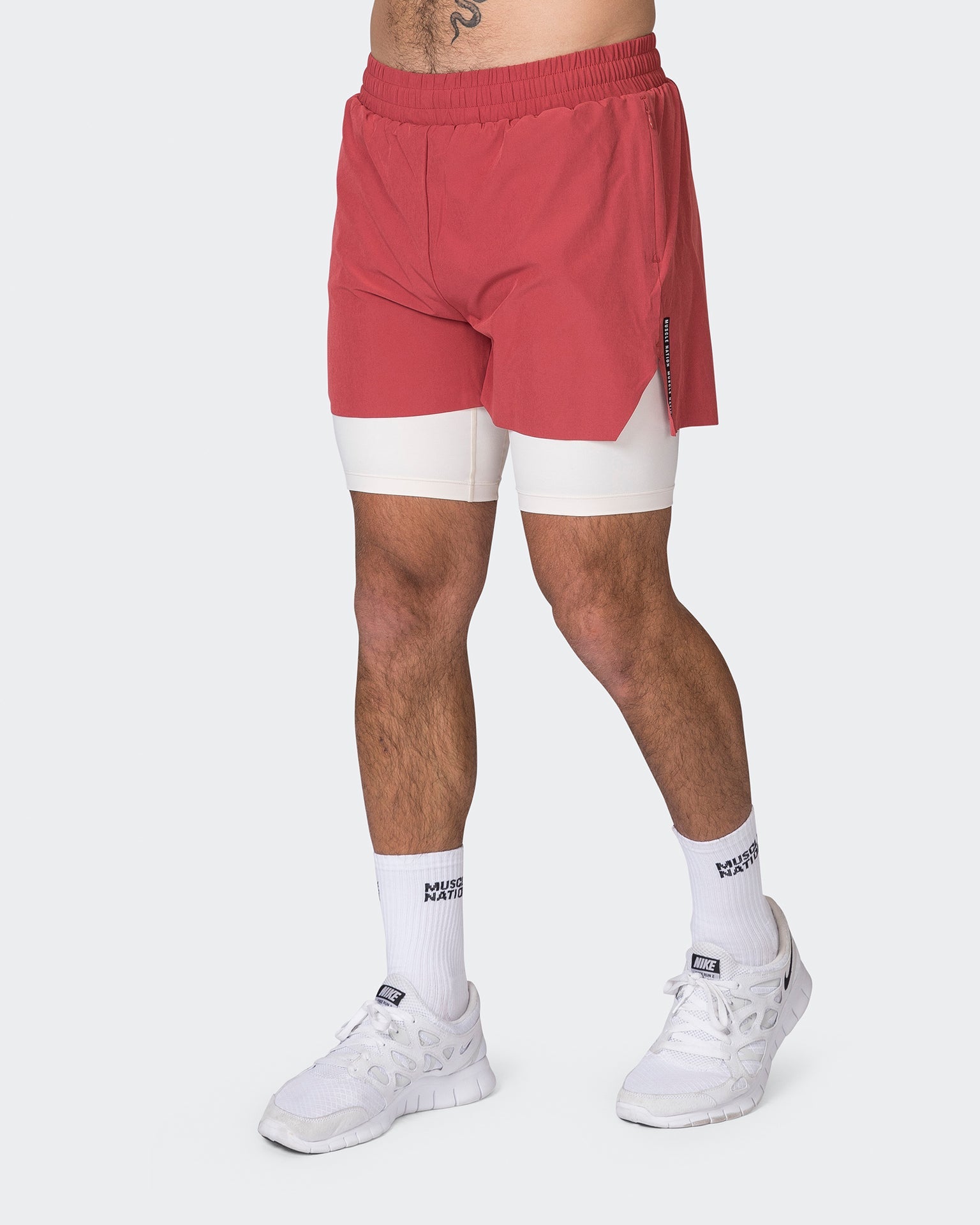 Muscle Nation Gym Shorts Replay 3" Shorts - Dusty Red