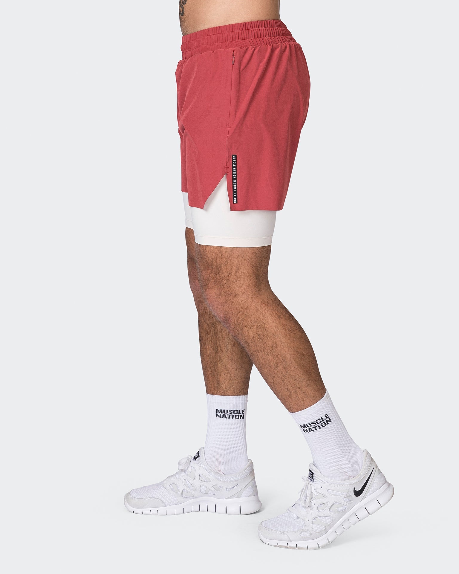 Muscle Nation Gym Shorts Replay 3" Shorts - Dusty Red