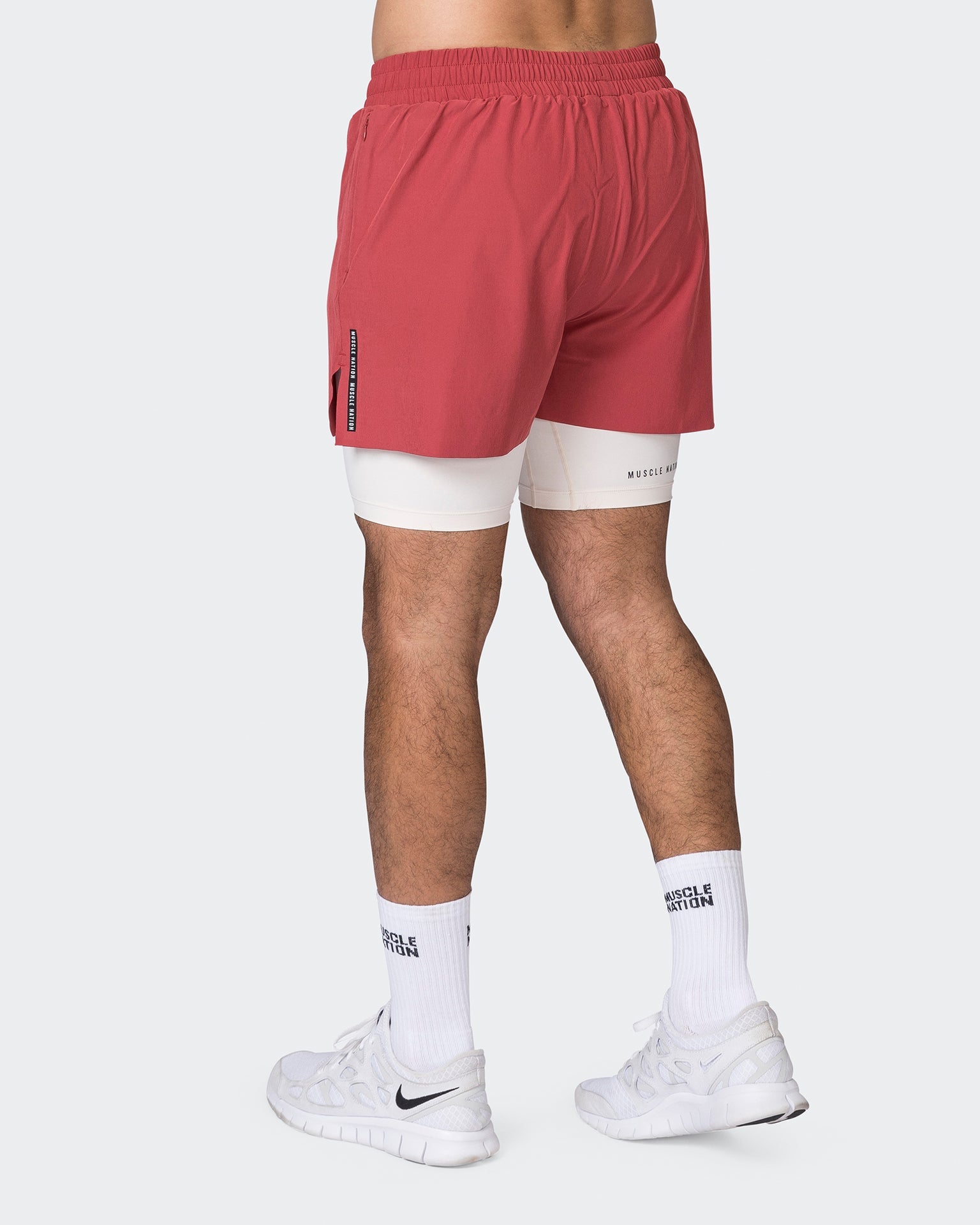 Muscle Nation Gym Shorts Replay Shorts - Dusty Red