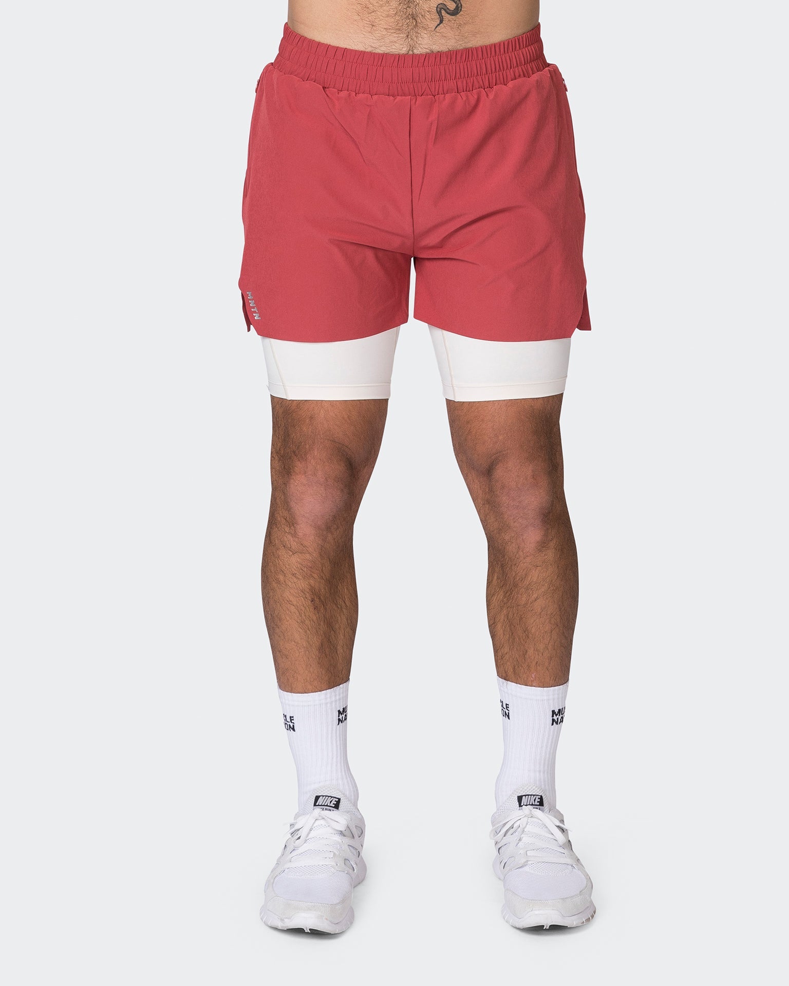 Muscle Nation Gym Shorts Replay Shorts - Dusty Red