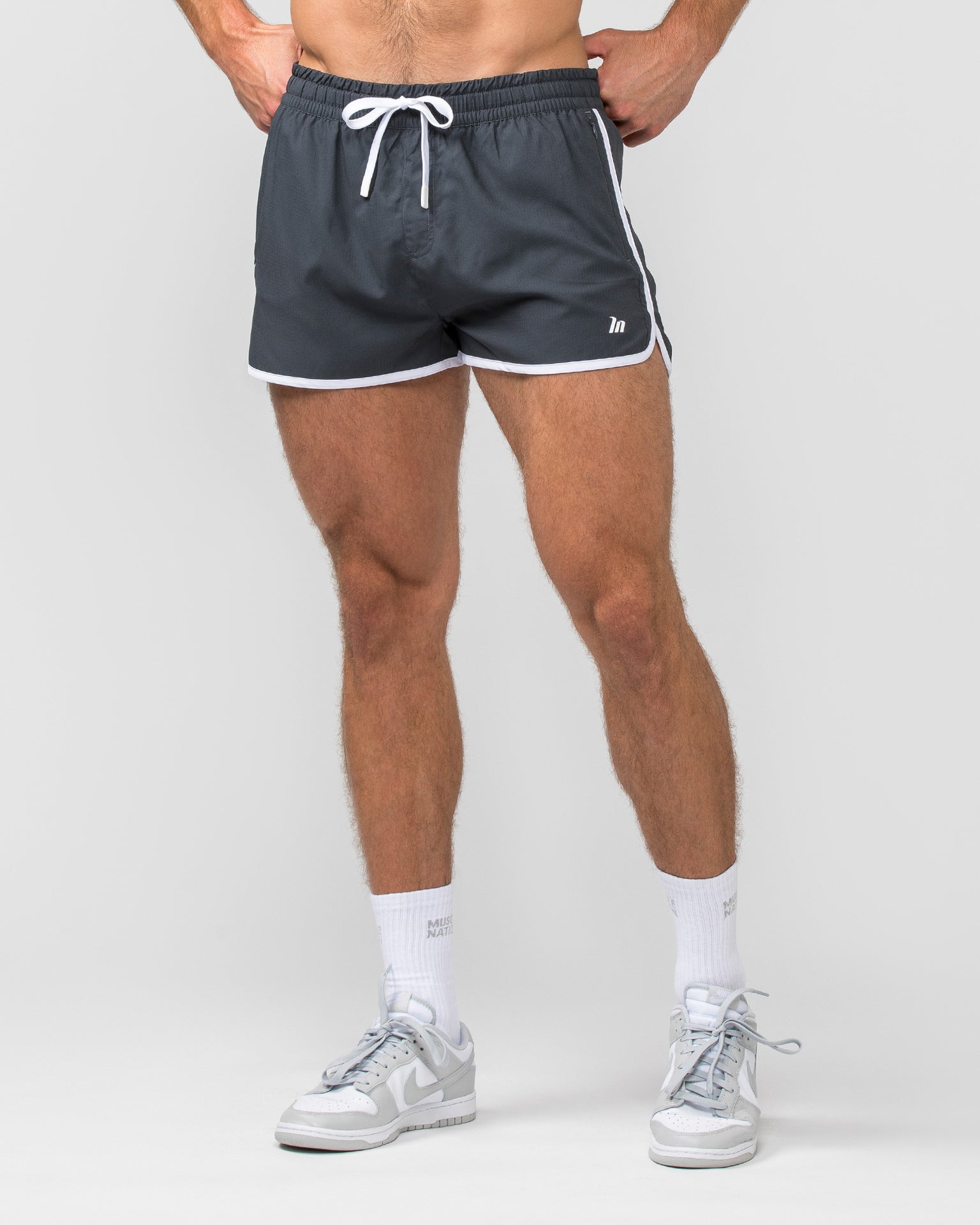 Muscle Nation Gym Shorts Retro Shorts - Dark Thunder
