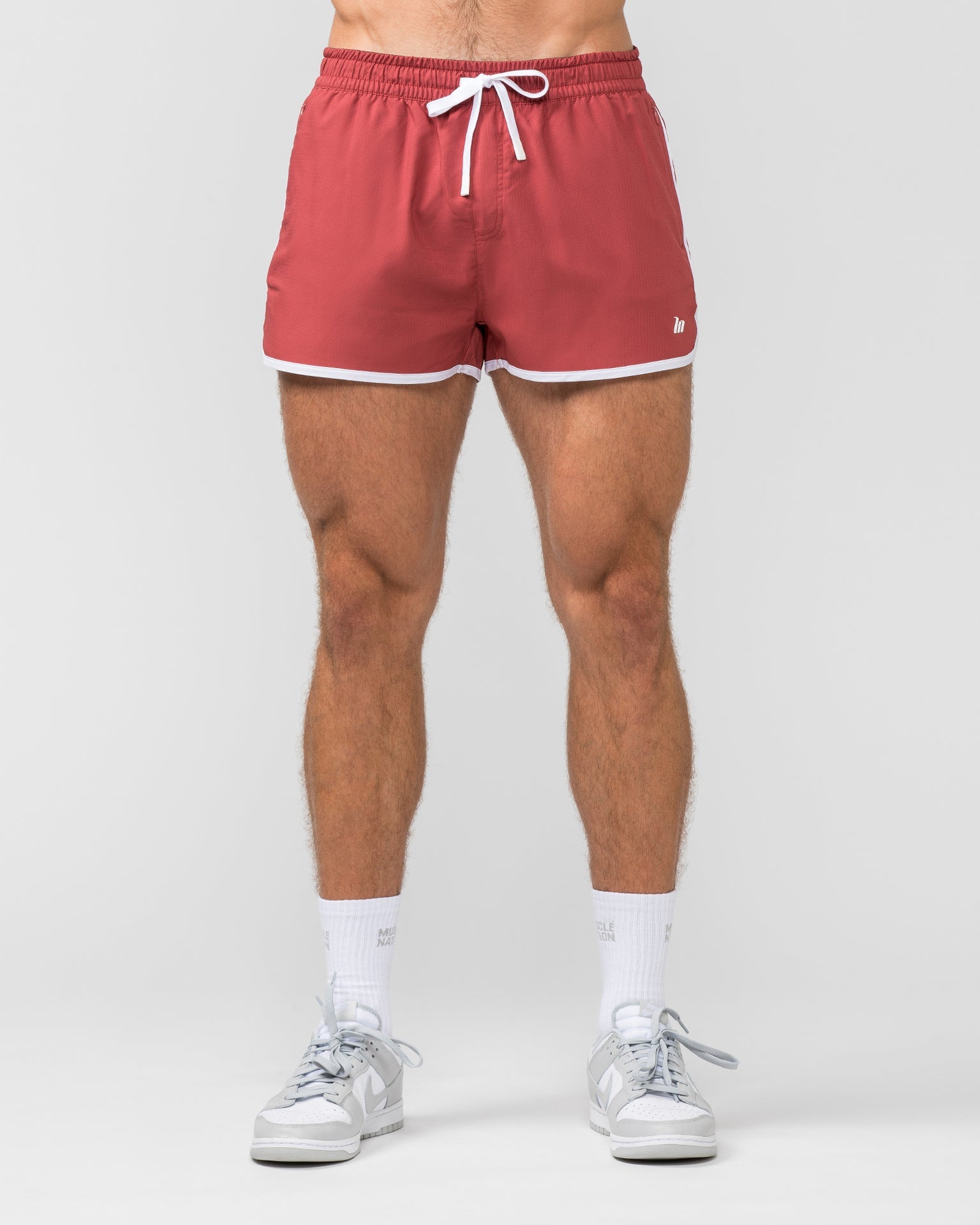 Muscle Nation Gym Shorts Retro Shorts - Dusty Red