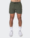 Muscle Nation Gym Shorts Streamline Training Shorts - Dark Khaki