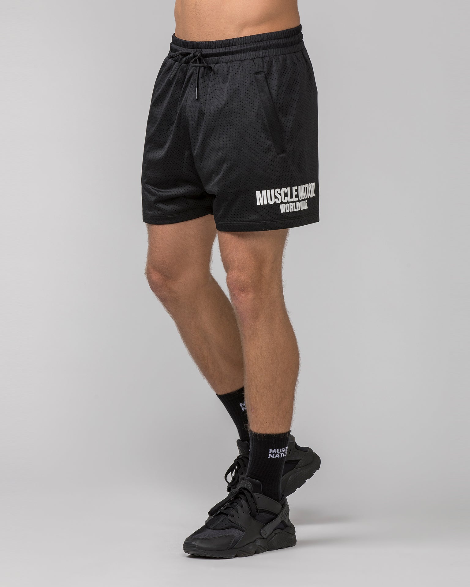 Muscle Nation Gym Shorts Worldwide Lay Up 3.5'' Shorts - Black