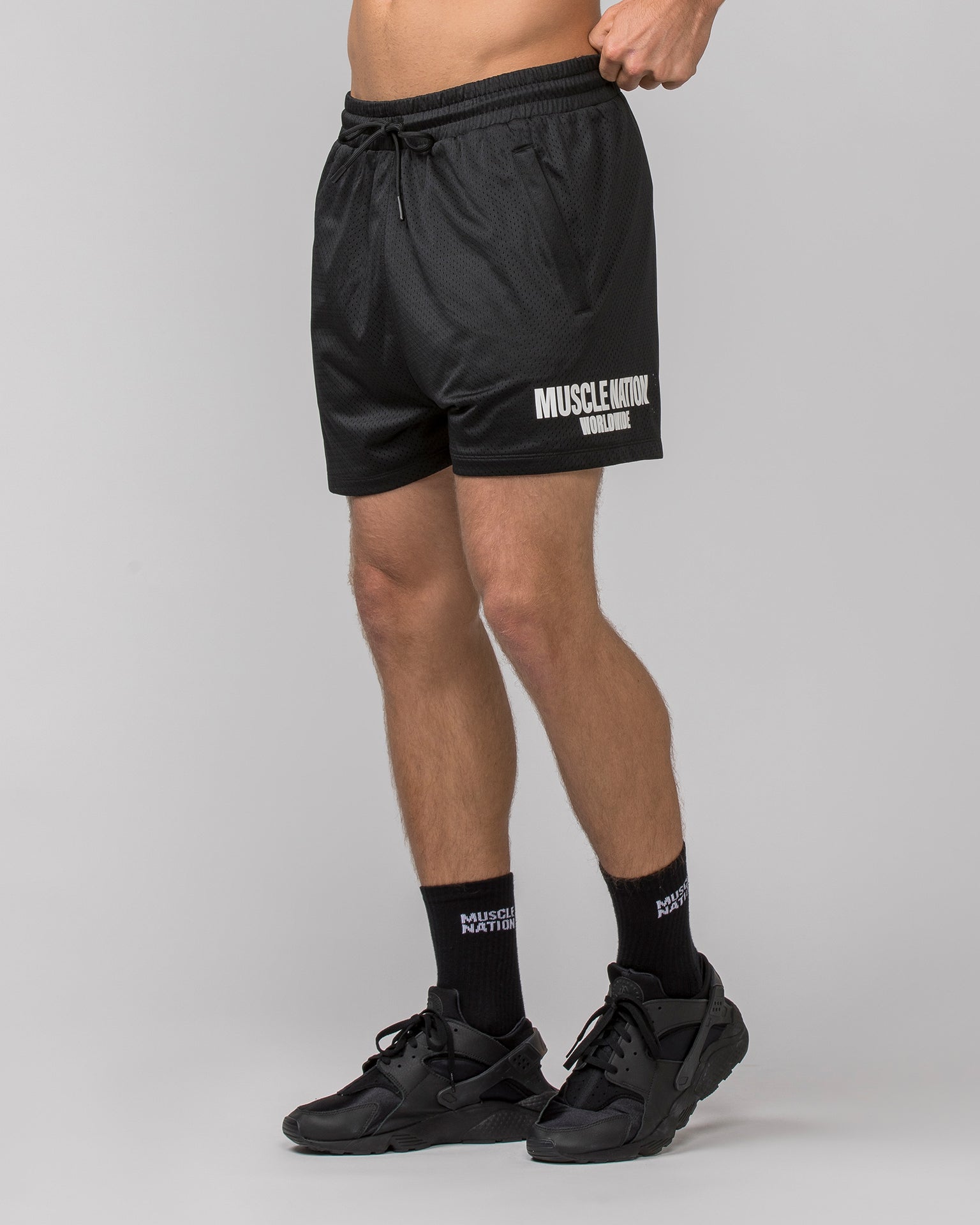 Muscle Nation Gym Shorts Worldwide Lay Up 3.5'' Shorts - Black